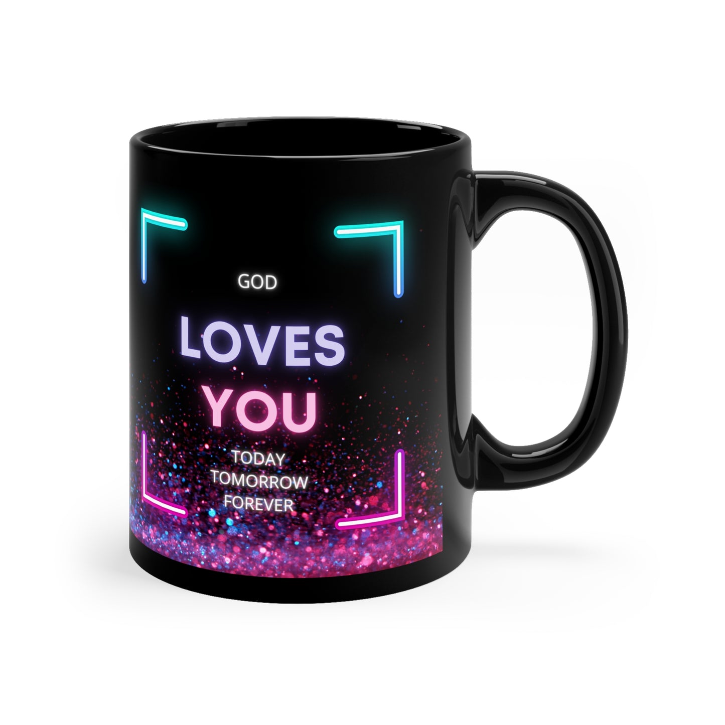 God Loves You 11oz Black Mug