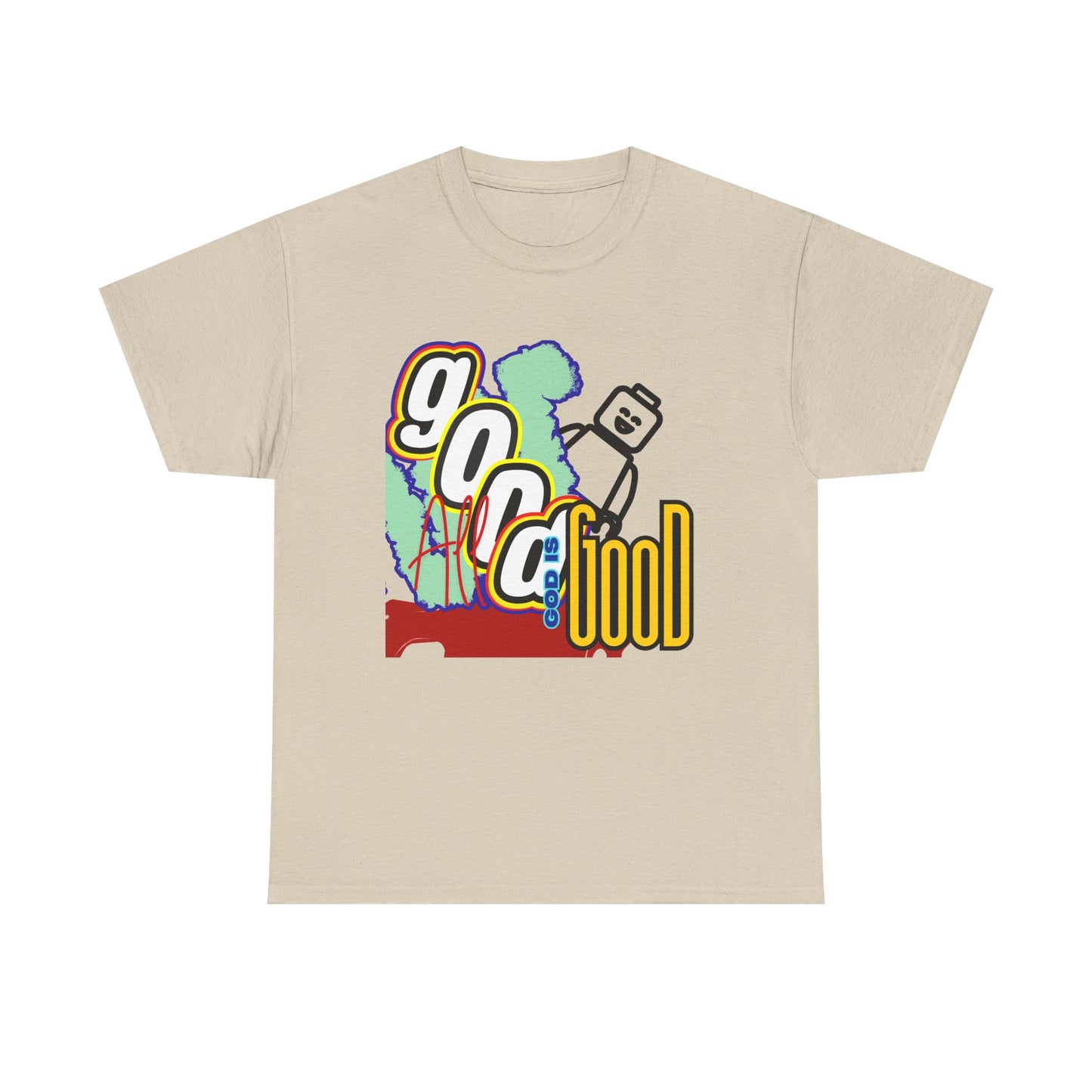 All Good God is Good" Lego Inspired T-Shirt - Fun and Creative Faith-Based Apparel