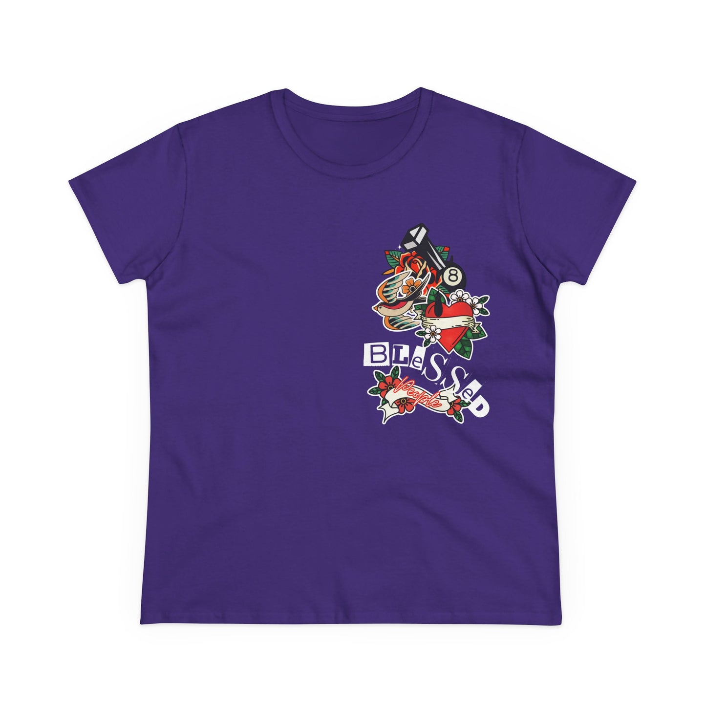 Vintage-Inspired Blessed Women's Midweight Cotton Tee