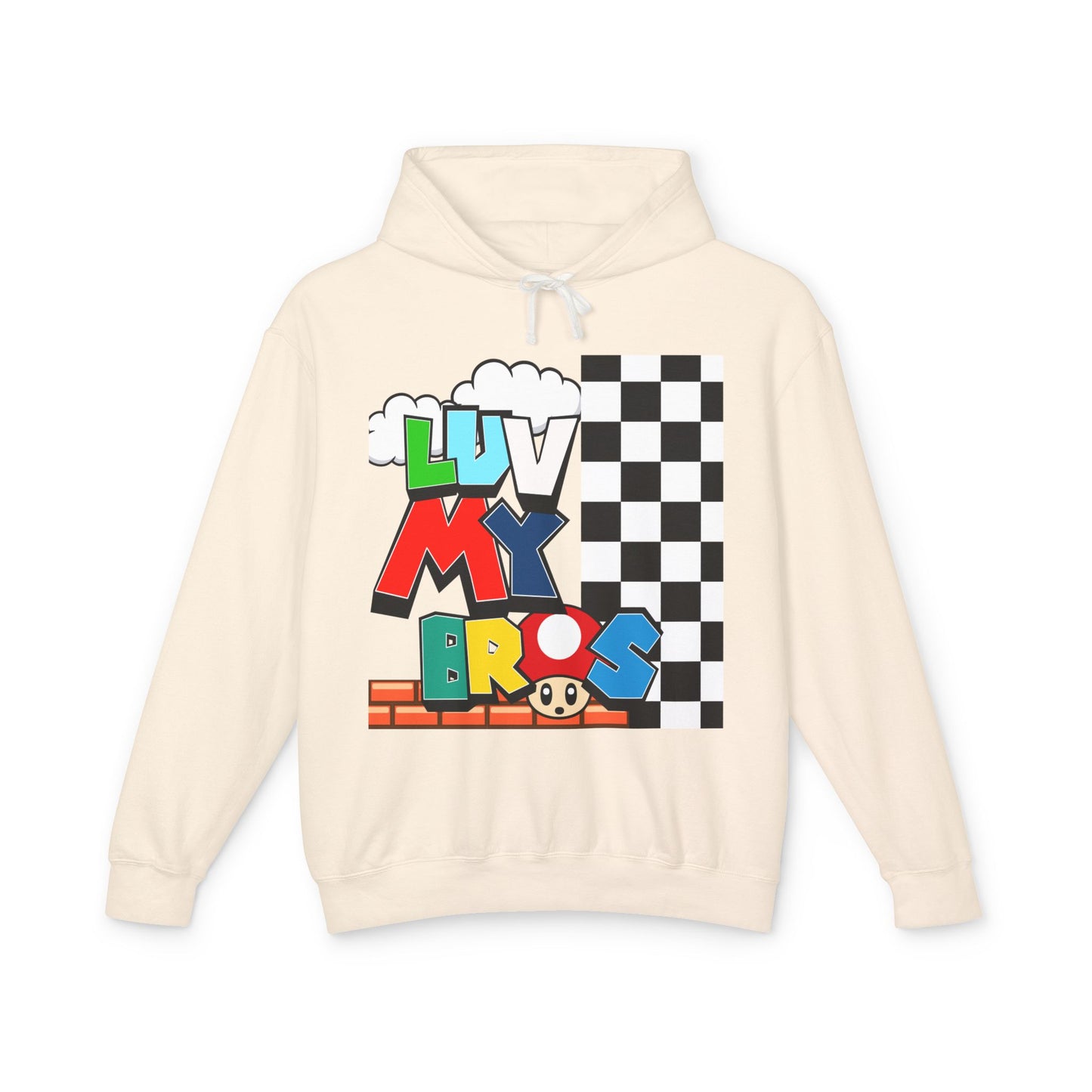 Unisex Lightweight Hooded Sweatshirt with Luv My Bros Design | Gaming Apparel, Casual Wear, Gift Idea, Cozy Hoodie, Fan Merchandise