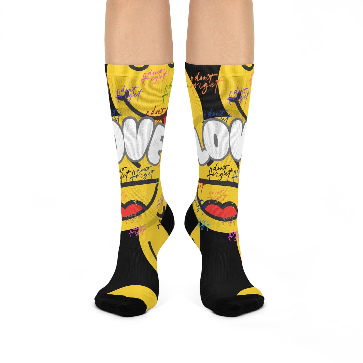 "Don't Forget Love" Fun Cushioned Crew Socks