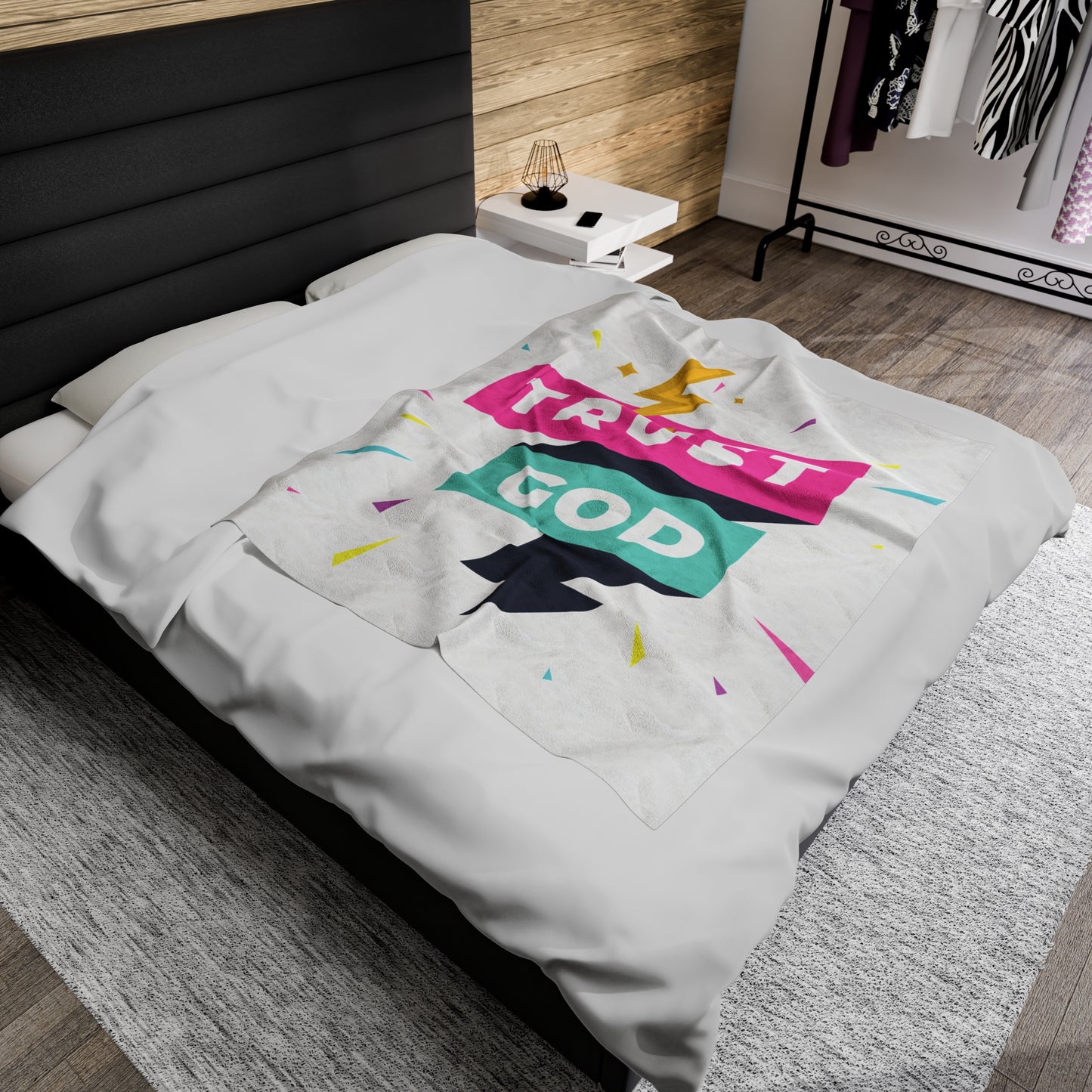 Trust God Velveteen Plush Blanket