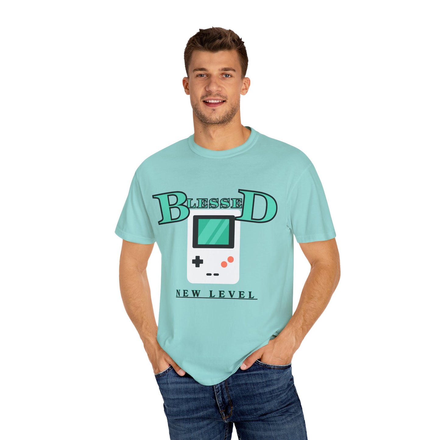 Blessed New Level Gameboy T-Shirt | Comfort Colors 1717 – Christian Graphic Tee