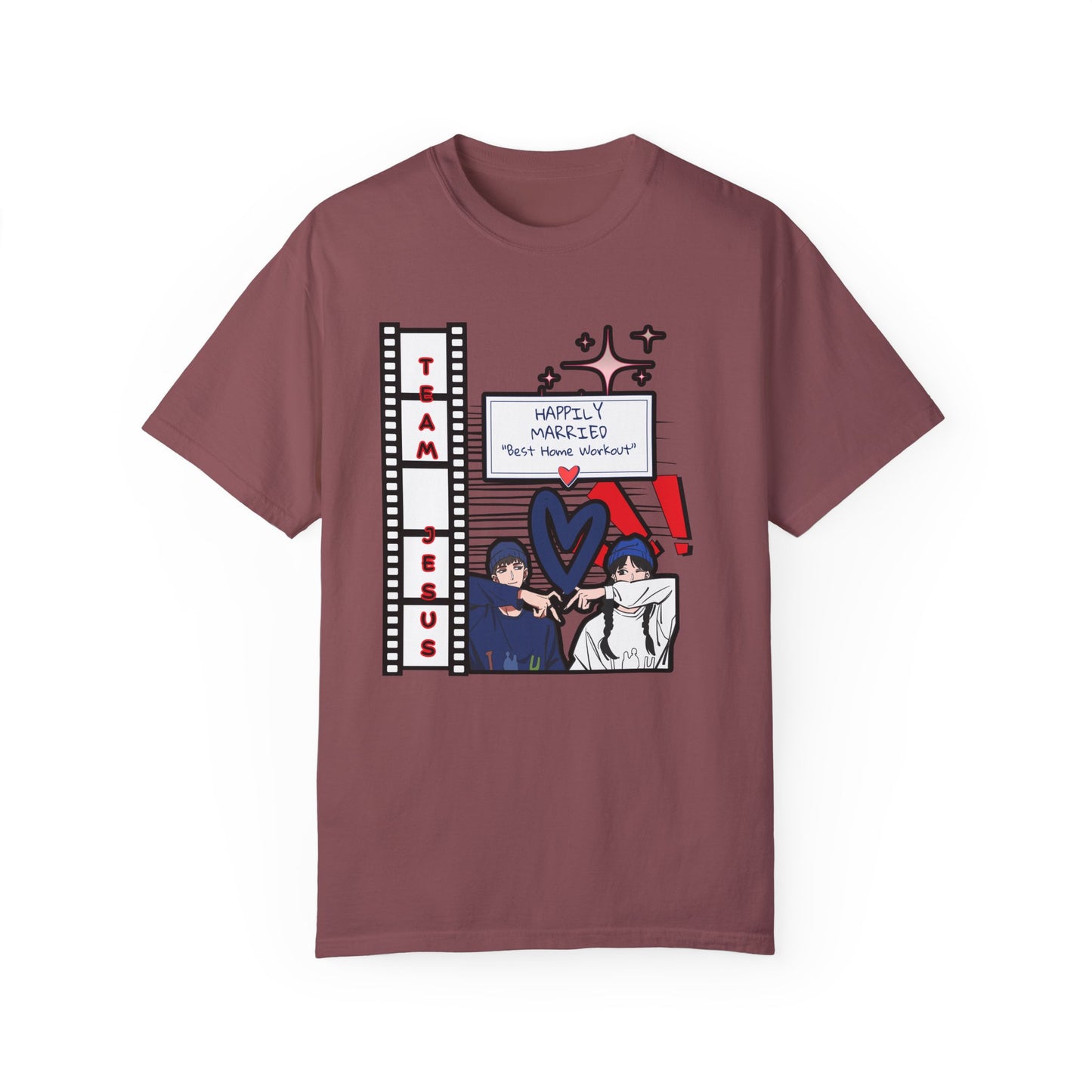 Home Gym Workout Happily Married Anime Love Team Jesus Tee Shirt