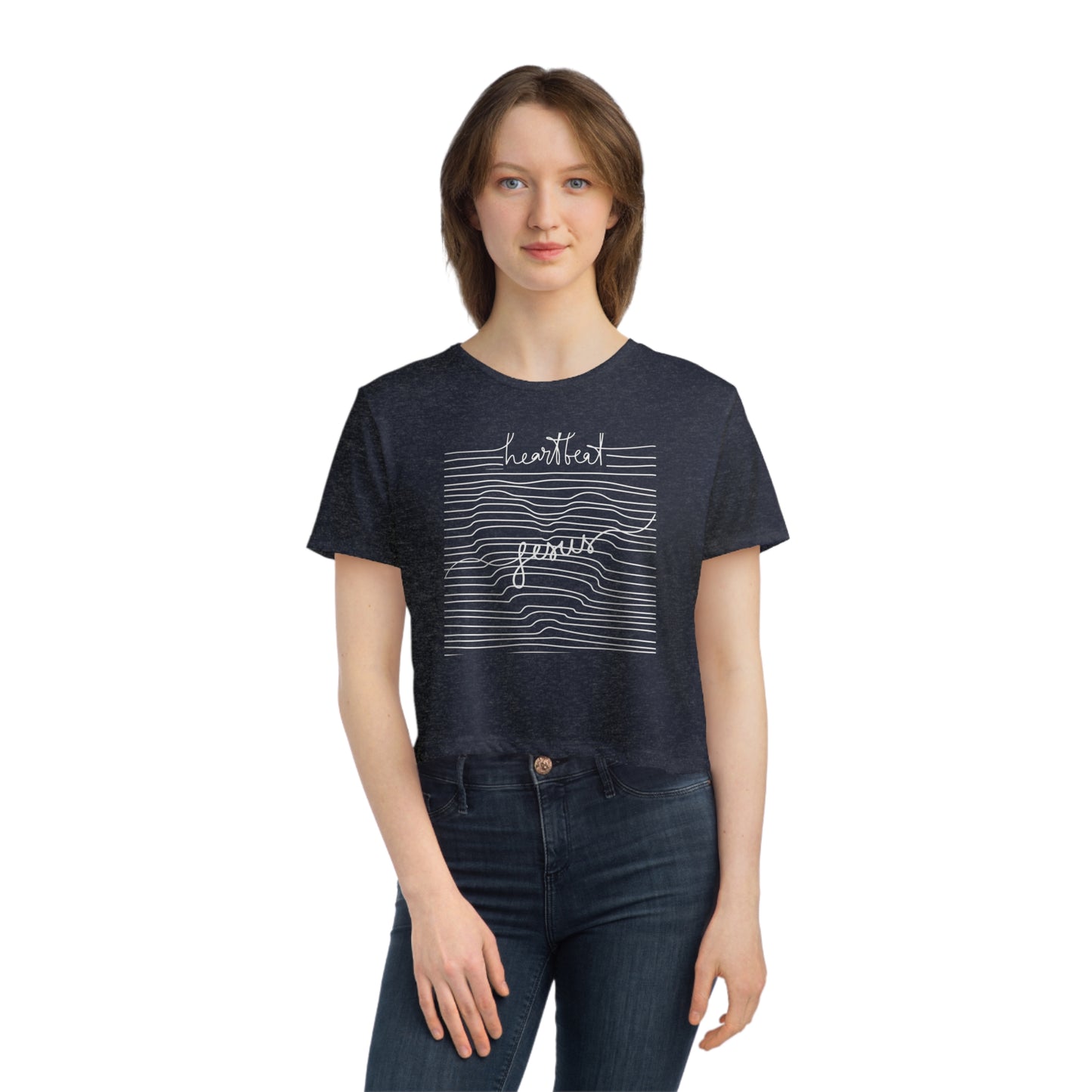 Jesus Heartbeat Women's Flowy Cropped Tee