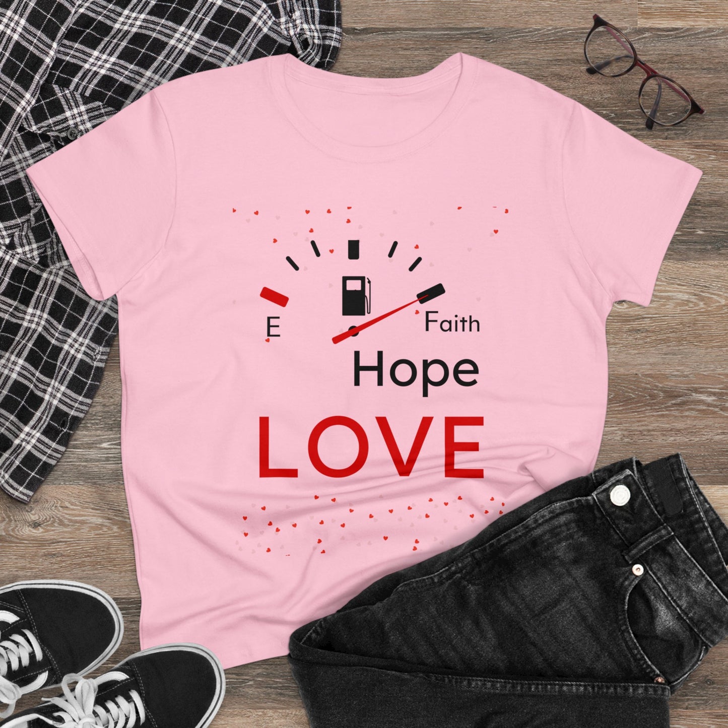 Faith Hope Love Fuel Women's Midweight Cotton Tee