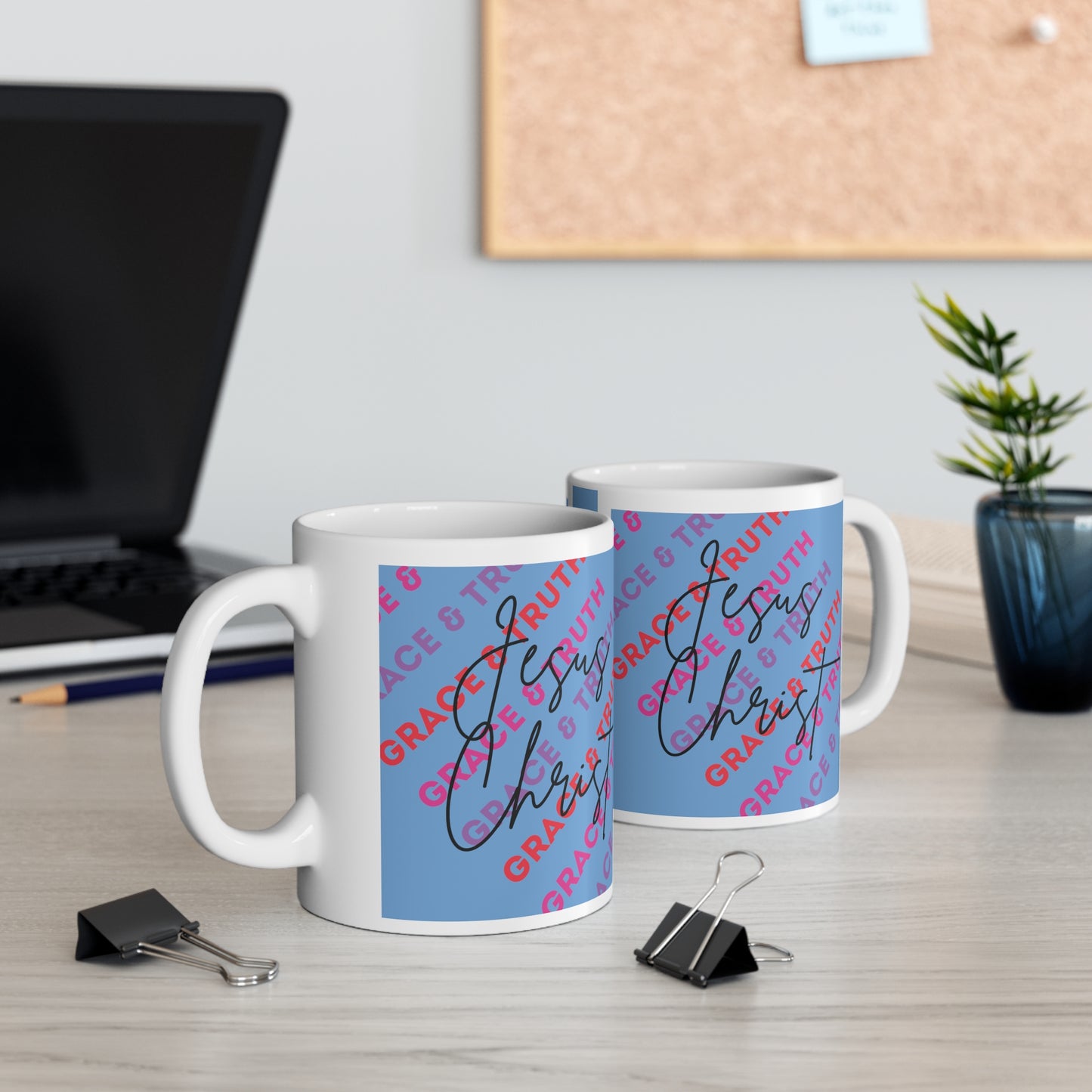 Jesus Christ Grace & Truth Ceramic Coffee Cups, 11oz, 15oz