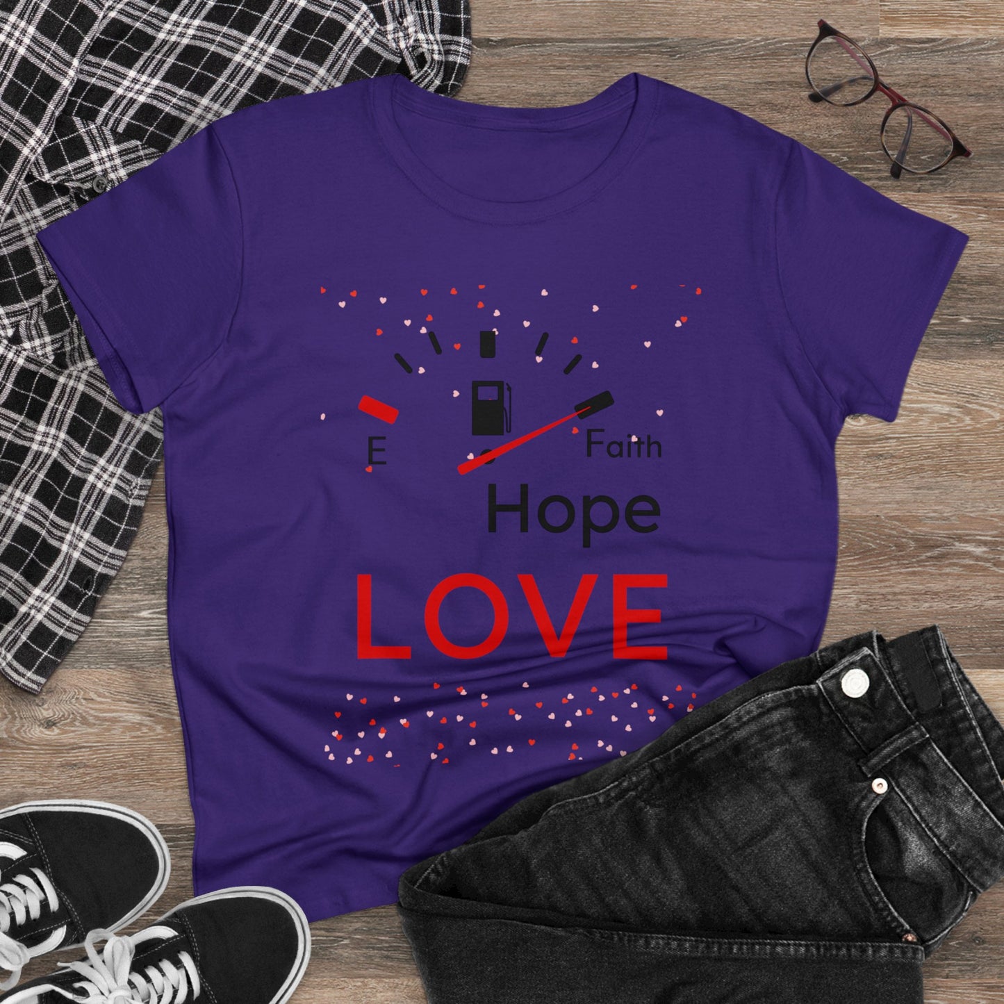 Faith Hope Love Fuel Women's Midweight Cotton Tee