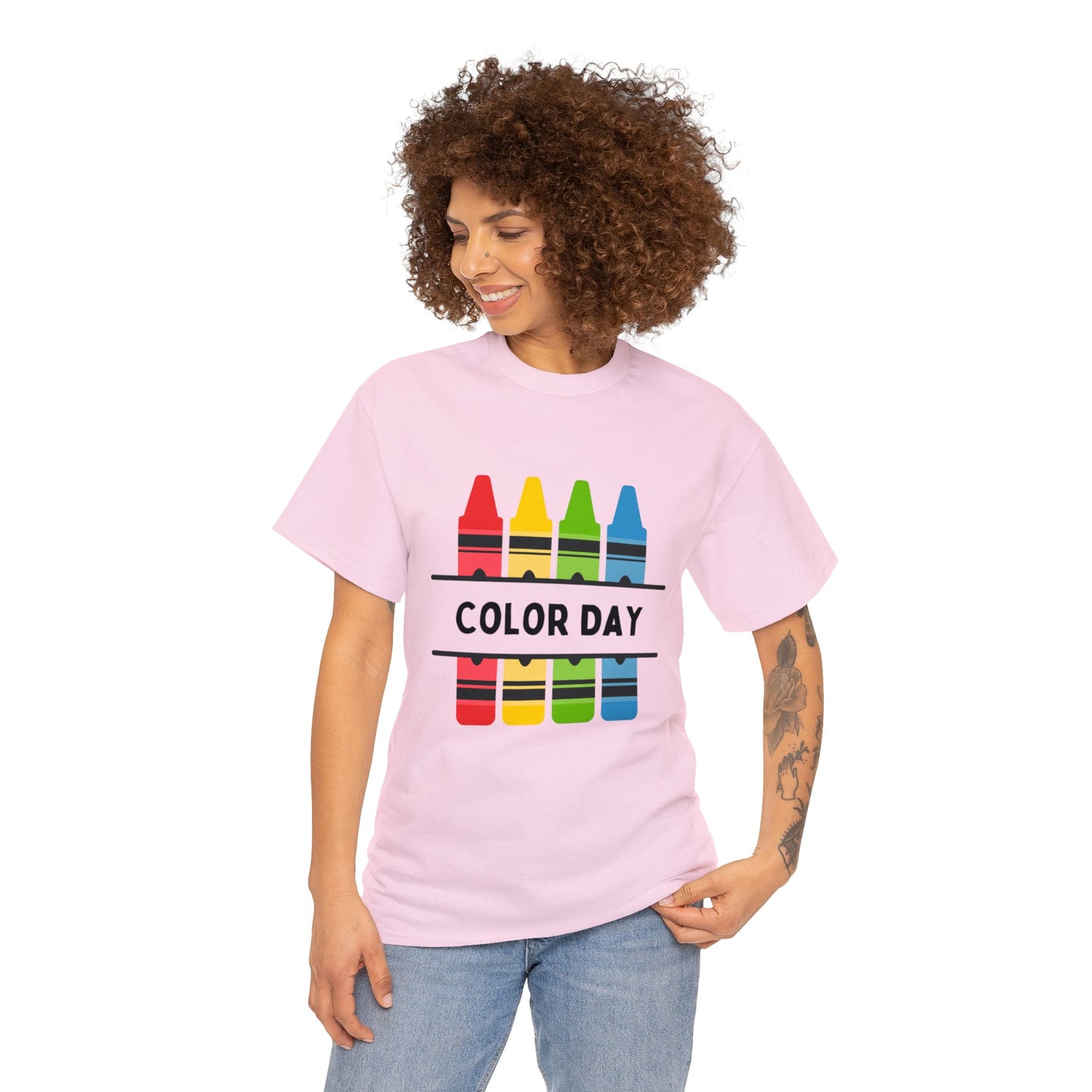 Color Day Unisex Heavy Cotton Tee Inspire Learning and Fun for Teachers and Children