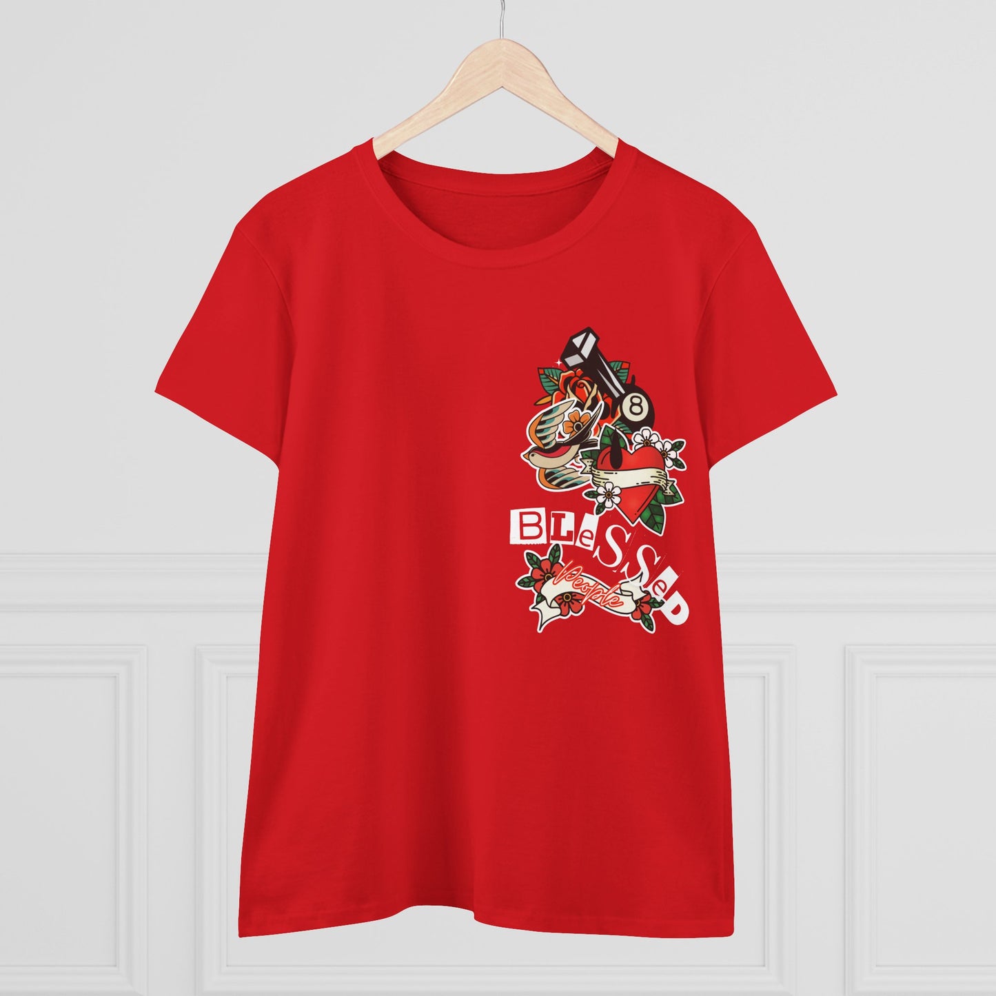 Vintage-Inspired Blessed Women's Midweight Cotton Tee