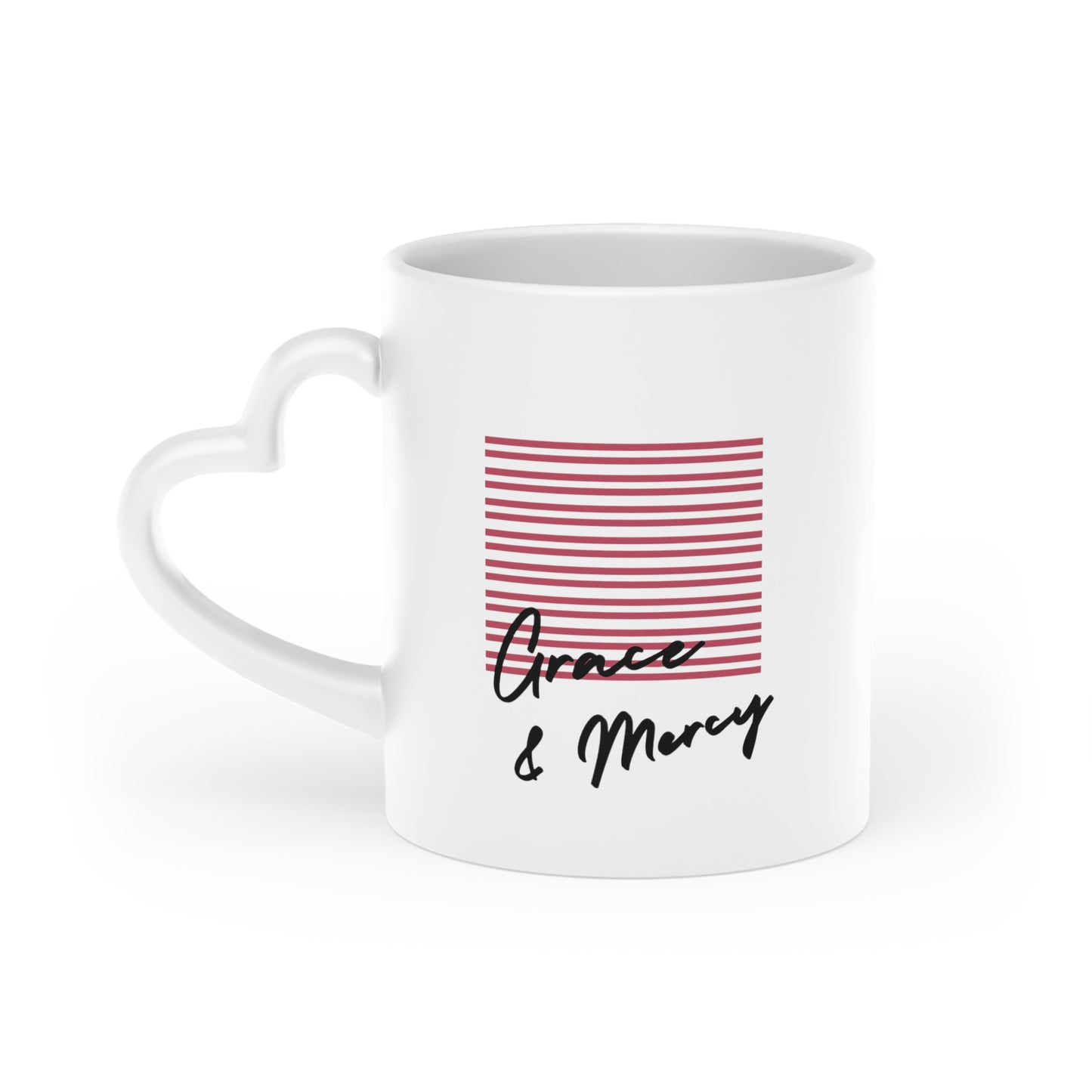 Grace and Mercy Heart-Shaped Mug