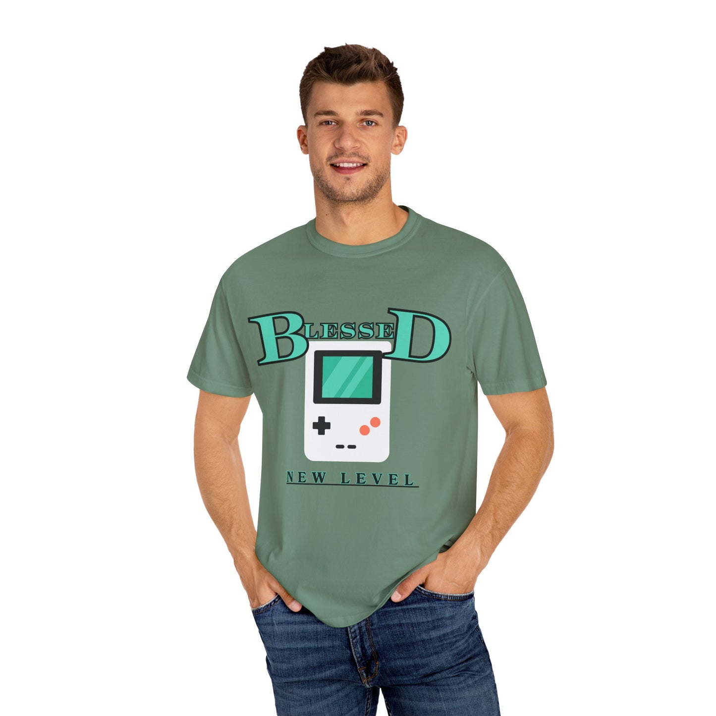Blessed New Level Gameboy T-Shirt | Comfort Colors 1717 – Christian Graphic Tee