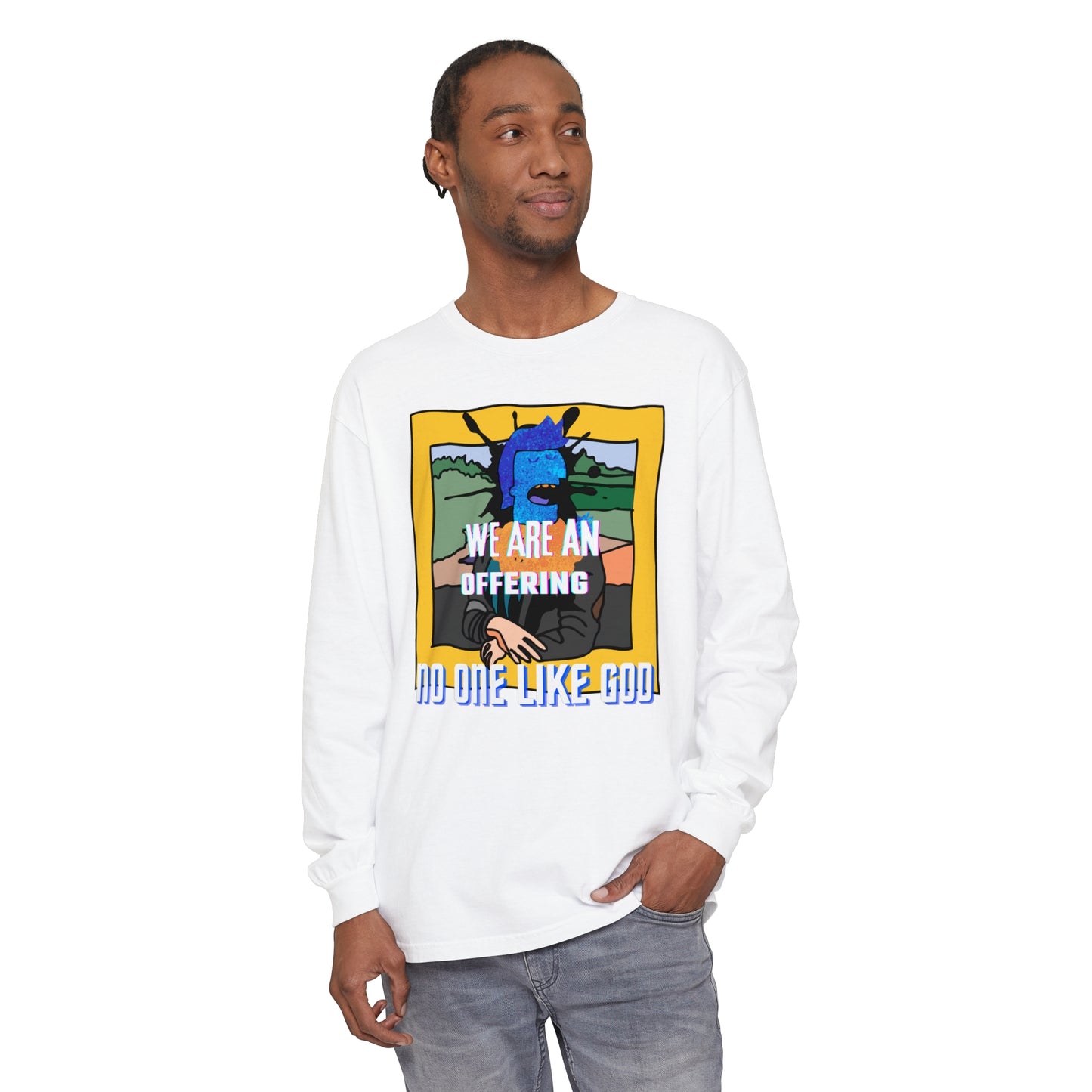 Offering to Jesus Christ Unisex Garment-dyed Long Sleeve T-Shirt