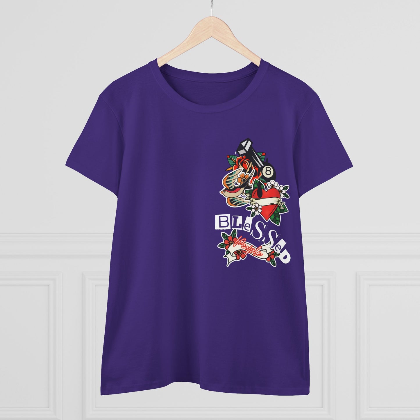 Vintage-Inspired Blessed Women's Midweight Cotton Tee