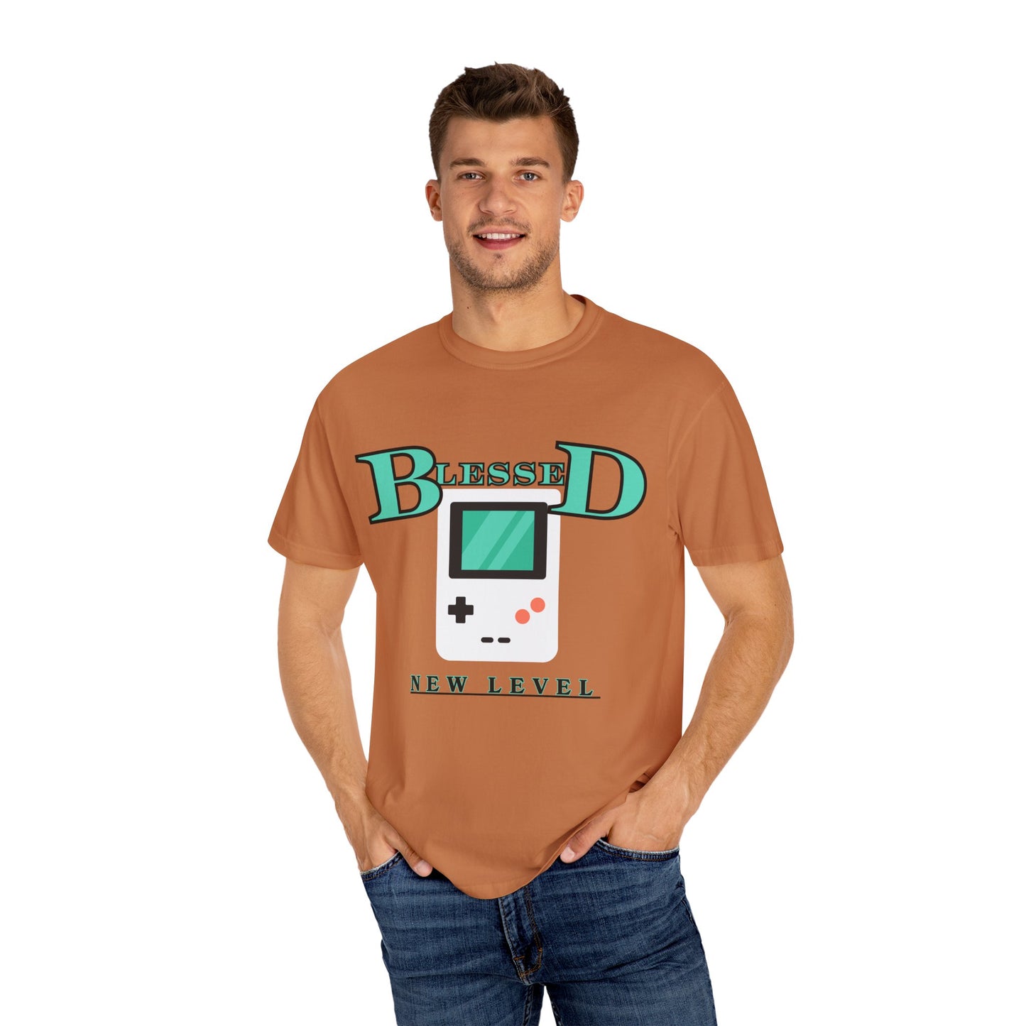 Blessed New Level Gameboy T-Shirt | Comfort Colors 1717 – Christian Graphic Tee
