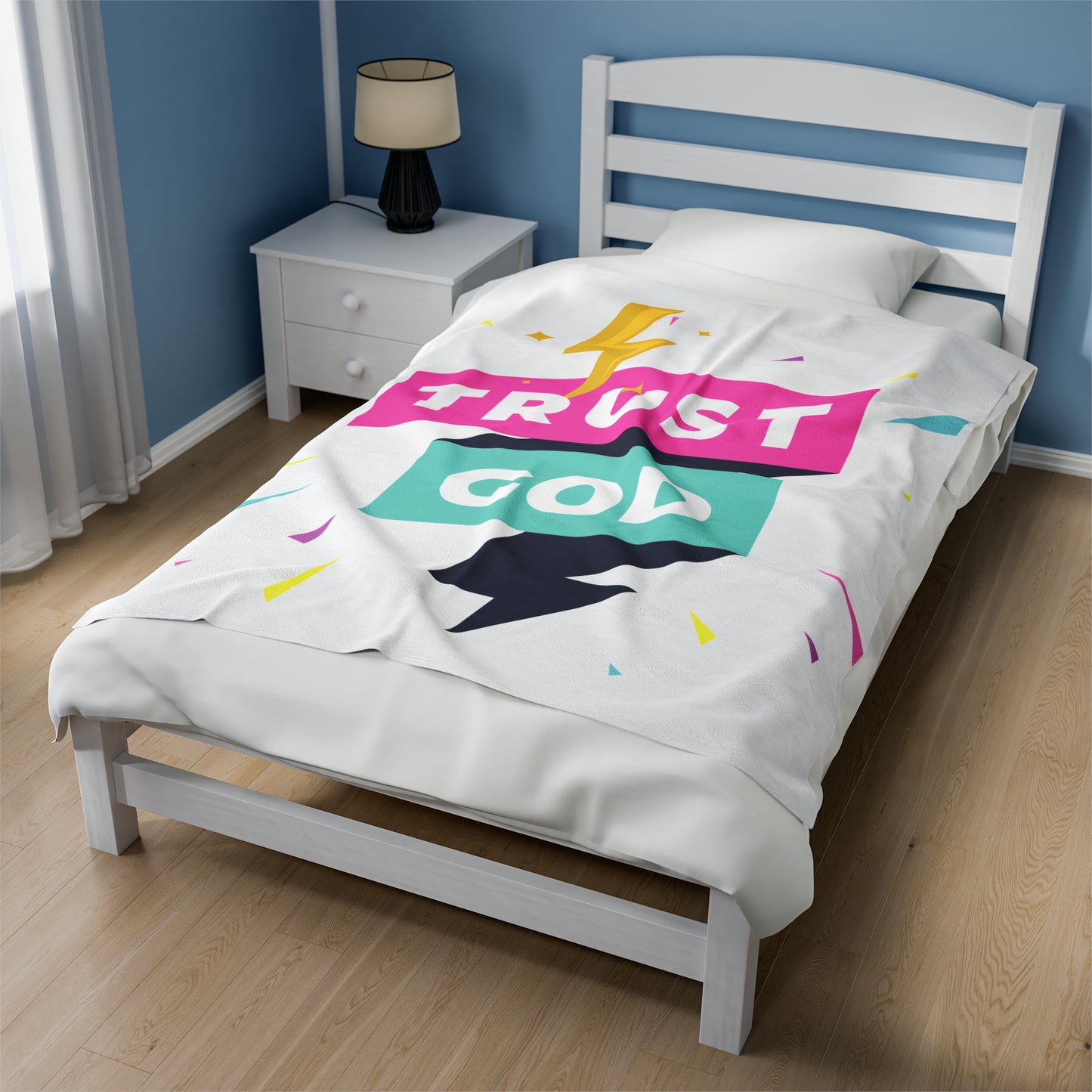 Trust God Velveteen Plush Blanket