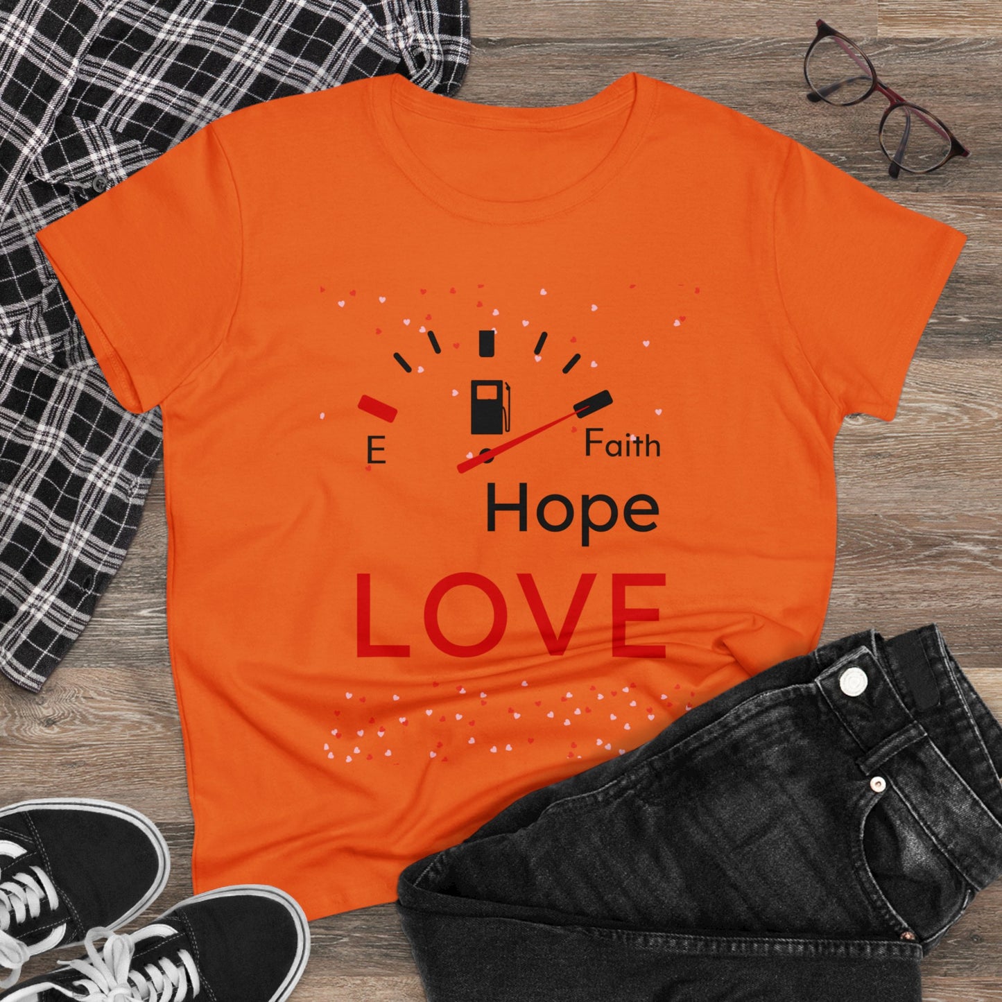 Faith Hope Love Fuel Women's Midweight Cotton Tee