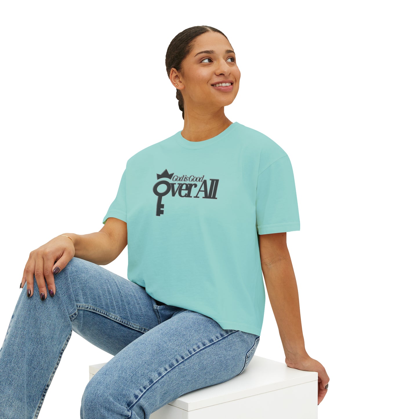 Oh Yeah Divine Goodness: God is Good Over All Women's Boxy Tee
