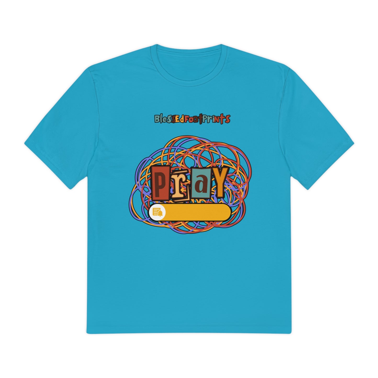 Vibrant "Pray" Tee with Captivating Abstract Background