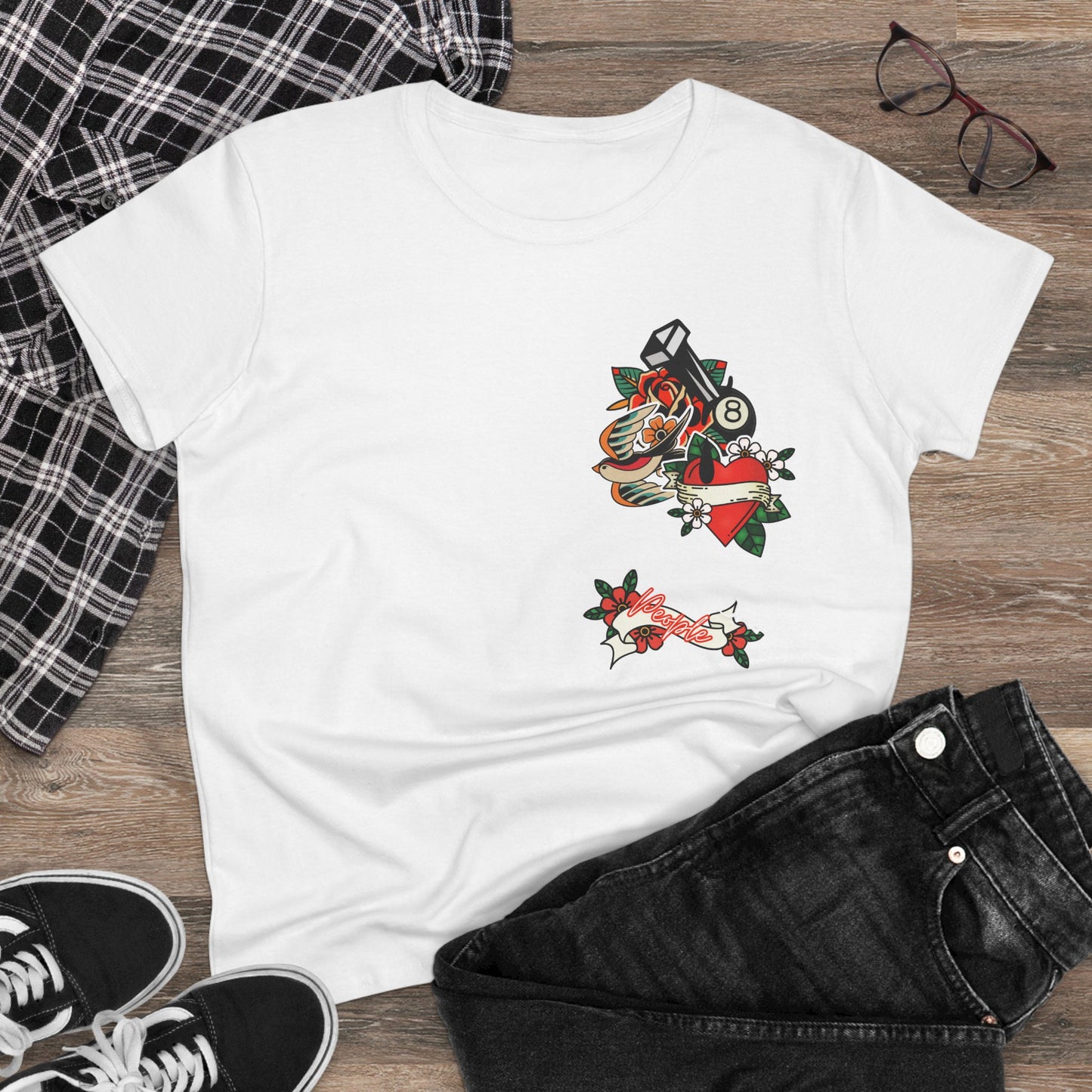 Vintage-Inspired Blessed Women's Midweight Cotton Tee