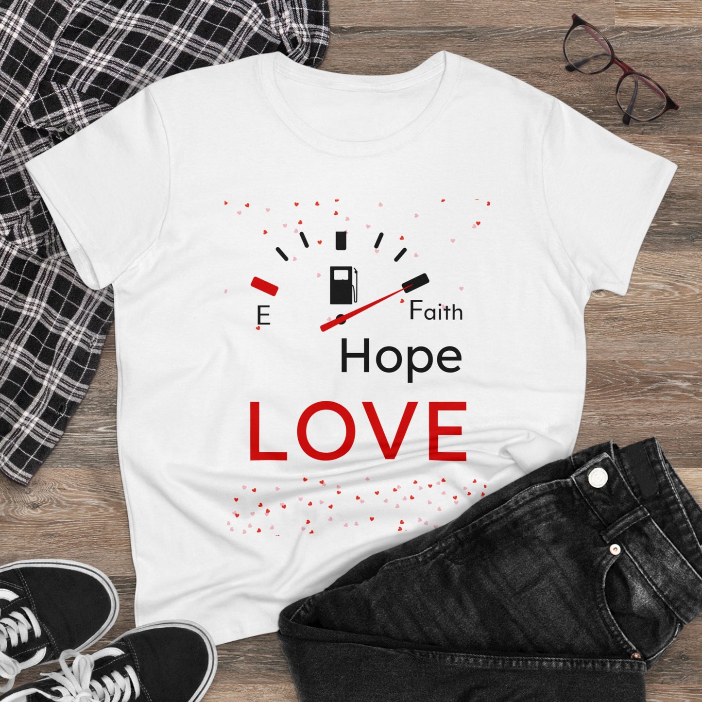 Faith Hope Love Fuel Women's Midweight Cotton Tee