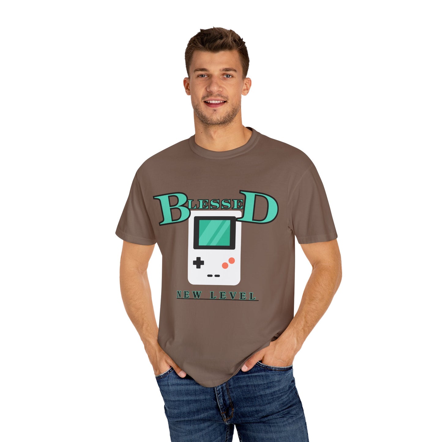 Blessed New Level Gameboy T-Shirt | Comfort Colors 1717 – Christian Graphic Tee
