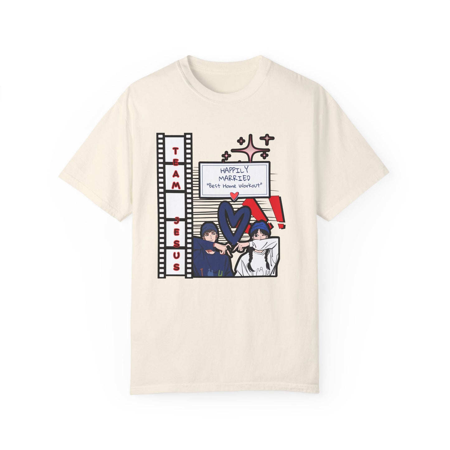 Home Gym Workout Happily Married Anime Love Team Jesus Tee Shirt