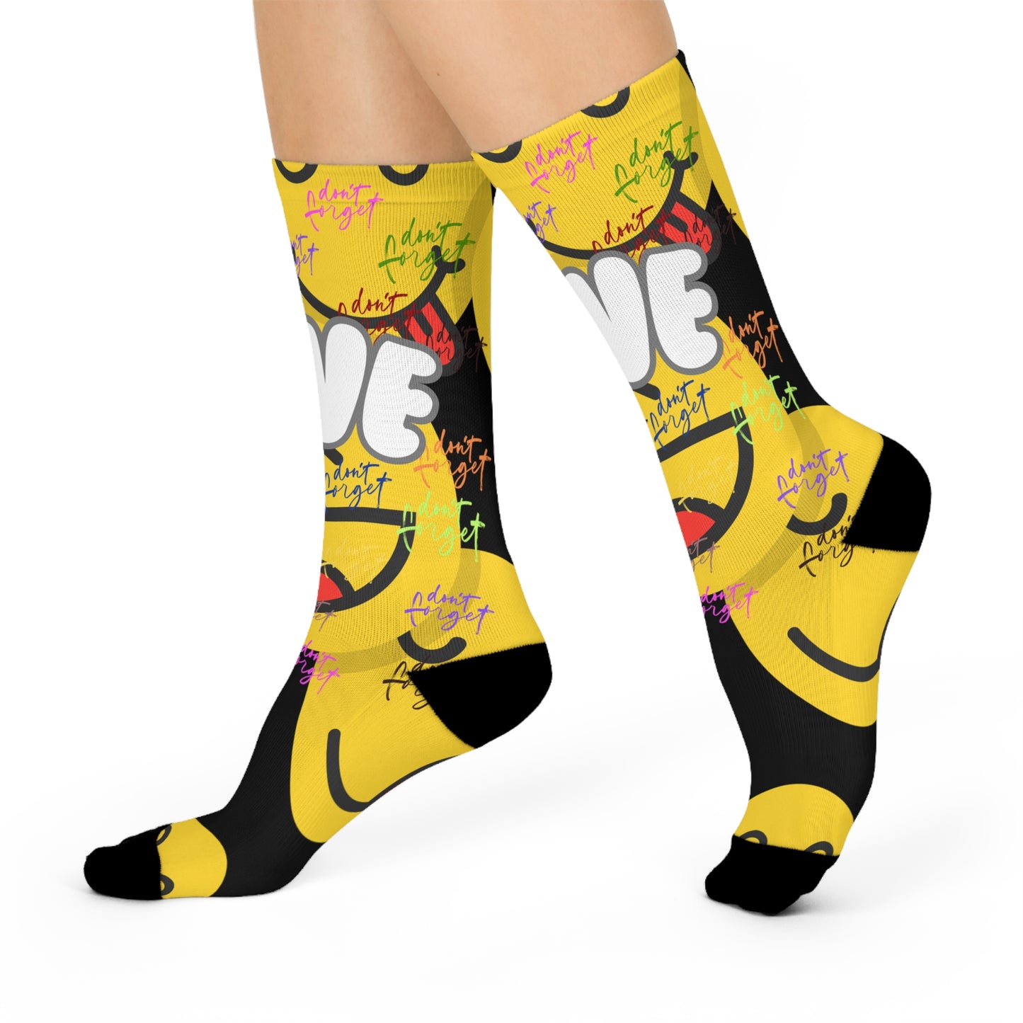 "Don't Forget Love" Fun Cushioned Crew Socks