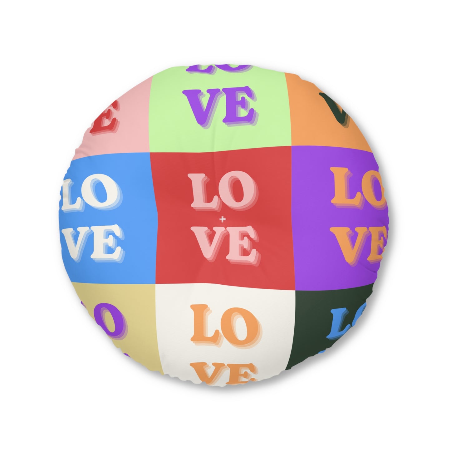 Love Tufted Floor Pillow, Round