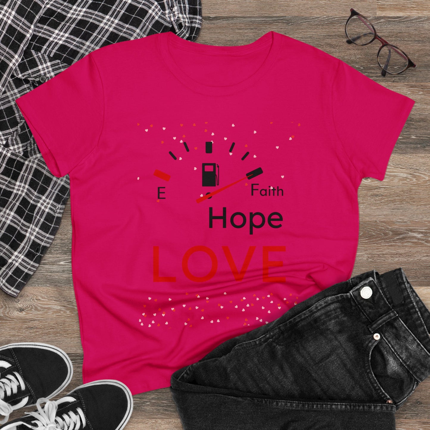 Faith Hope Love Fuel Women's Midweight Cotton Tee