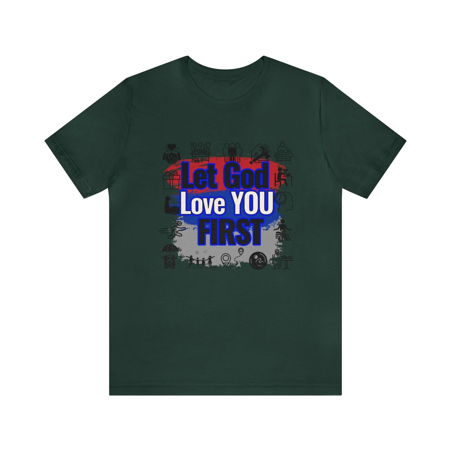 God's Love First Soft Cotton Tee | Quality Print Lightweight Fabric | Breathable 100% Airlume Combed Cotton