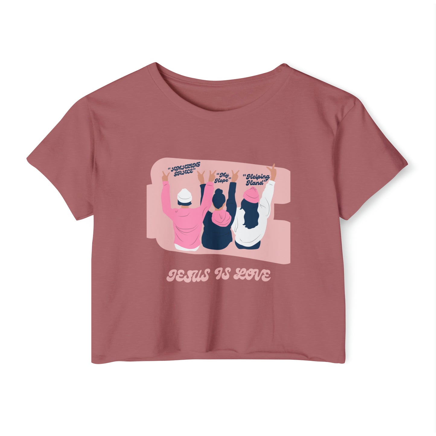Jesus is Love Women's Festival Crop Top