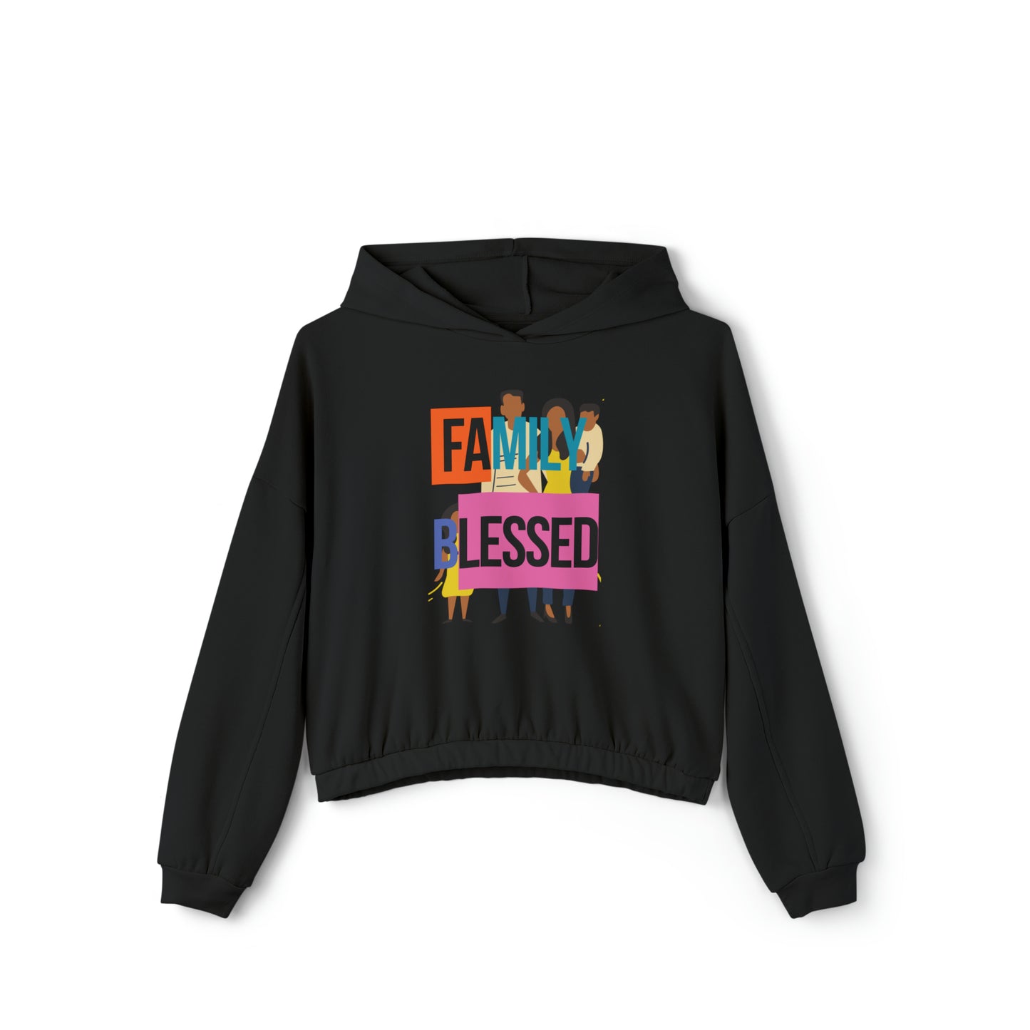 Togetherness unity family blessed love support strength family blessed bond love us together Family Blessed Women's Cinched Bottom Hoodie