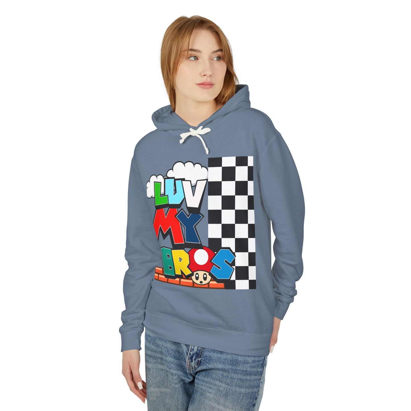 Unisex Lightweight Hooded Sweatshirt with Luv My Bros Design | Gaming Apparel, Casual Wear, Gift Idea, Cozy Hoodie, Fan Merchandise