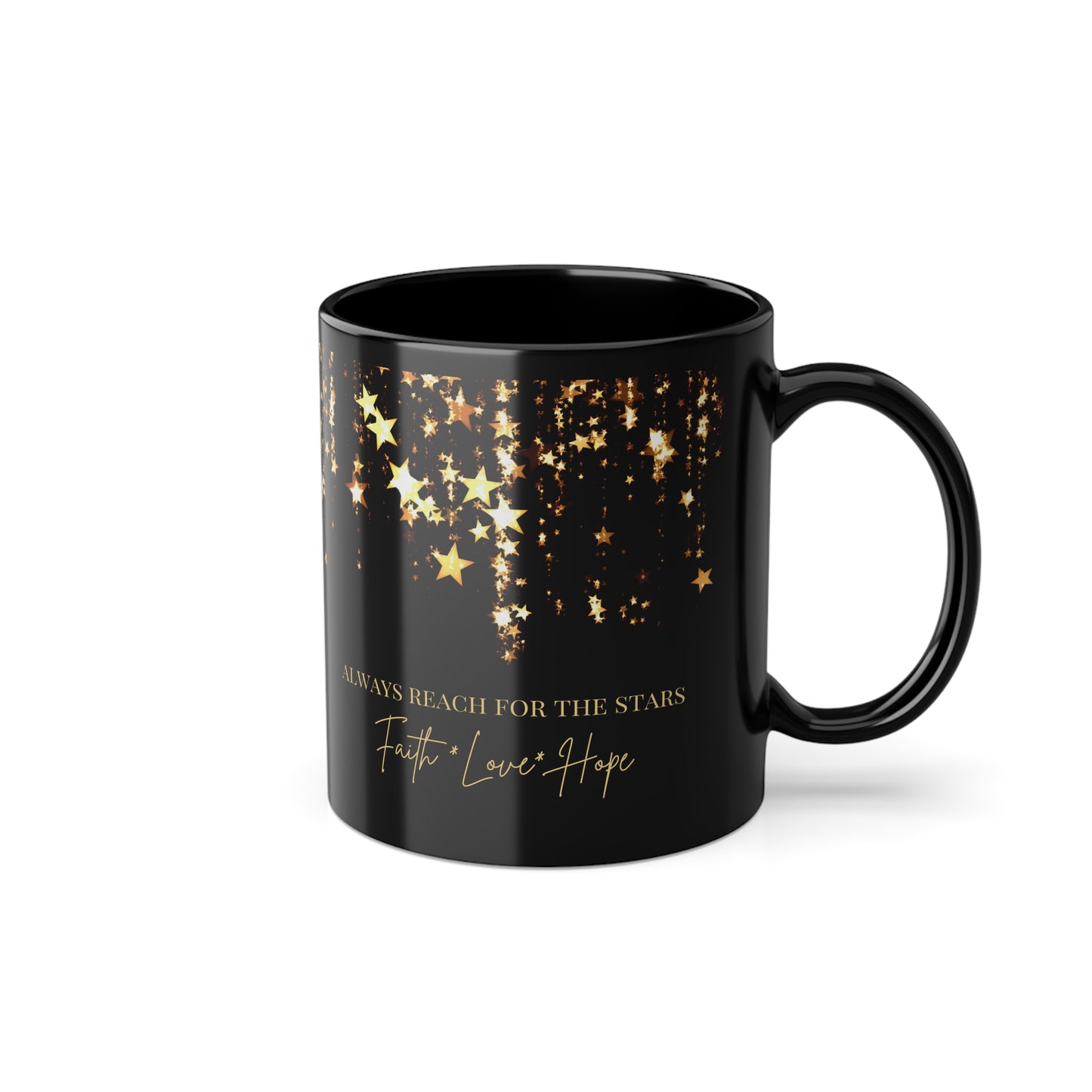Reach for the stars Black Coffee Cup, 11oz