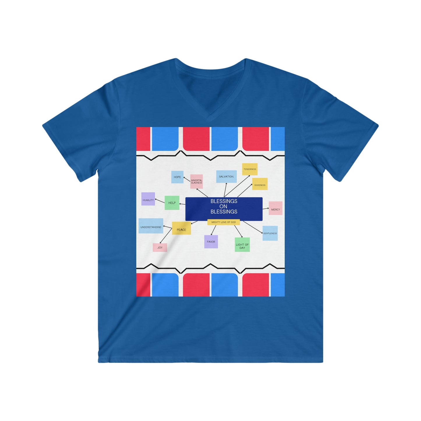Blessings on Blessings Men's Fitted V-Neck Short Sleeve Tee