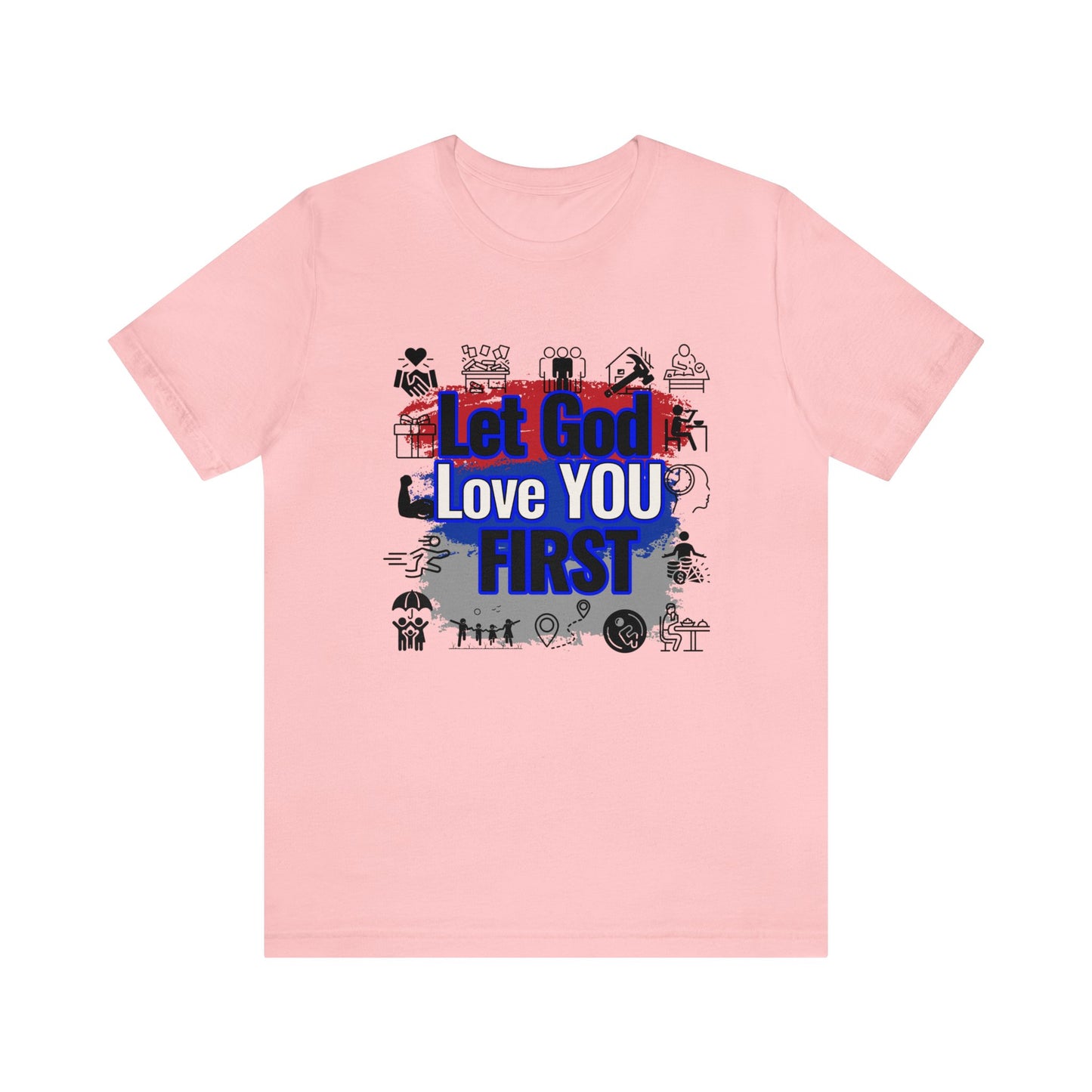 God's Love First Soft Cotton Tee | Quality Print Lightweight Fabric | Breathable 100% Airlume Combed Cotton