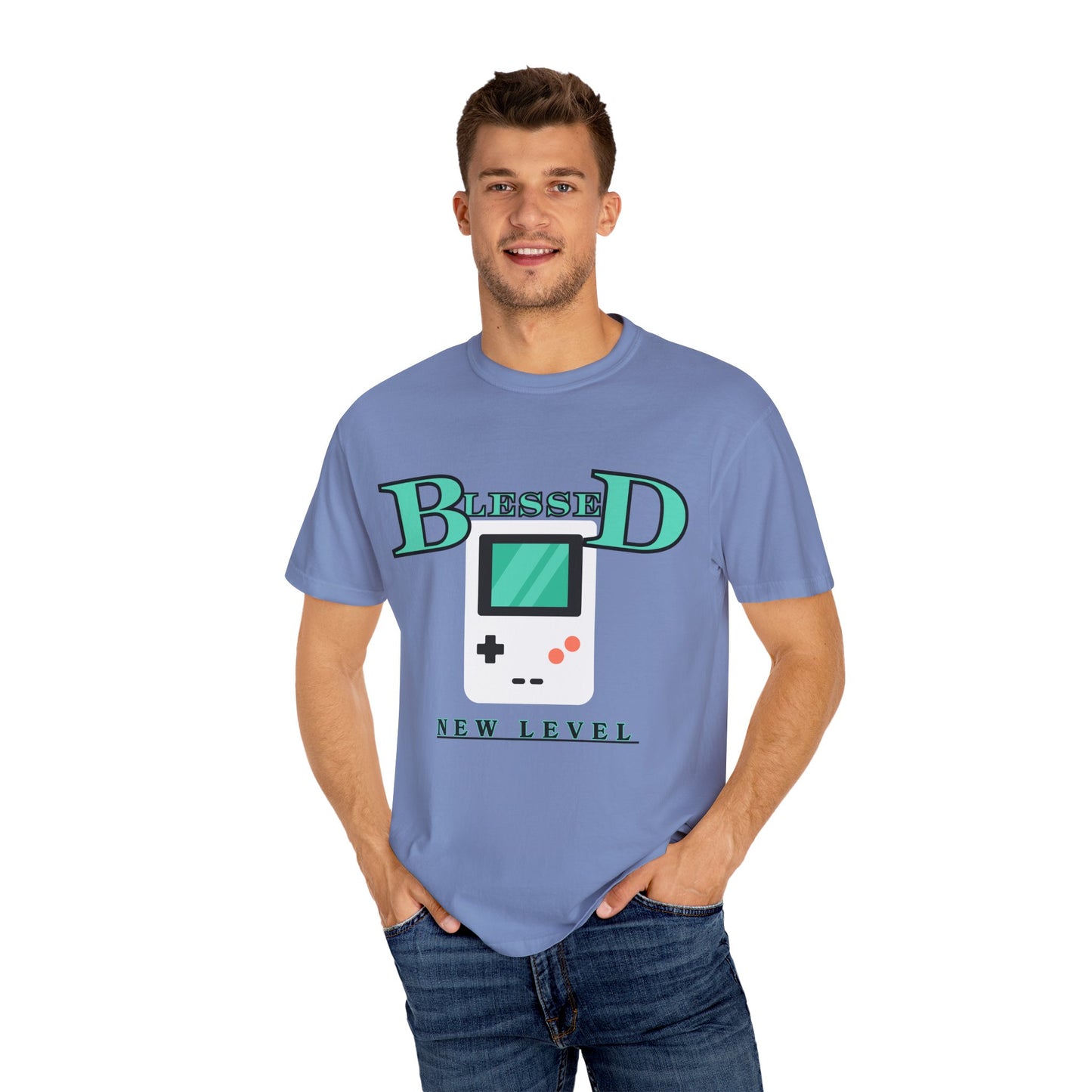 Blessed New Level Gameboy T-Shirt | Comfort Colors 1717 – Christian Graphic Tee