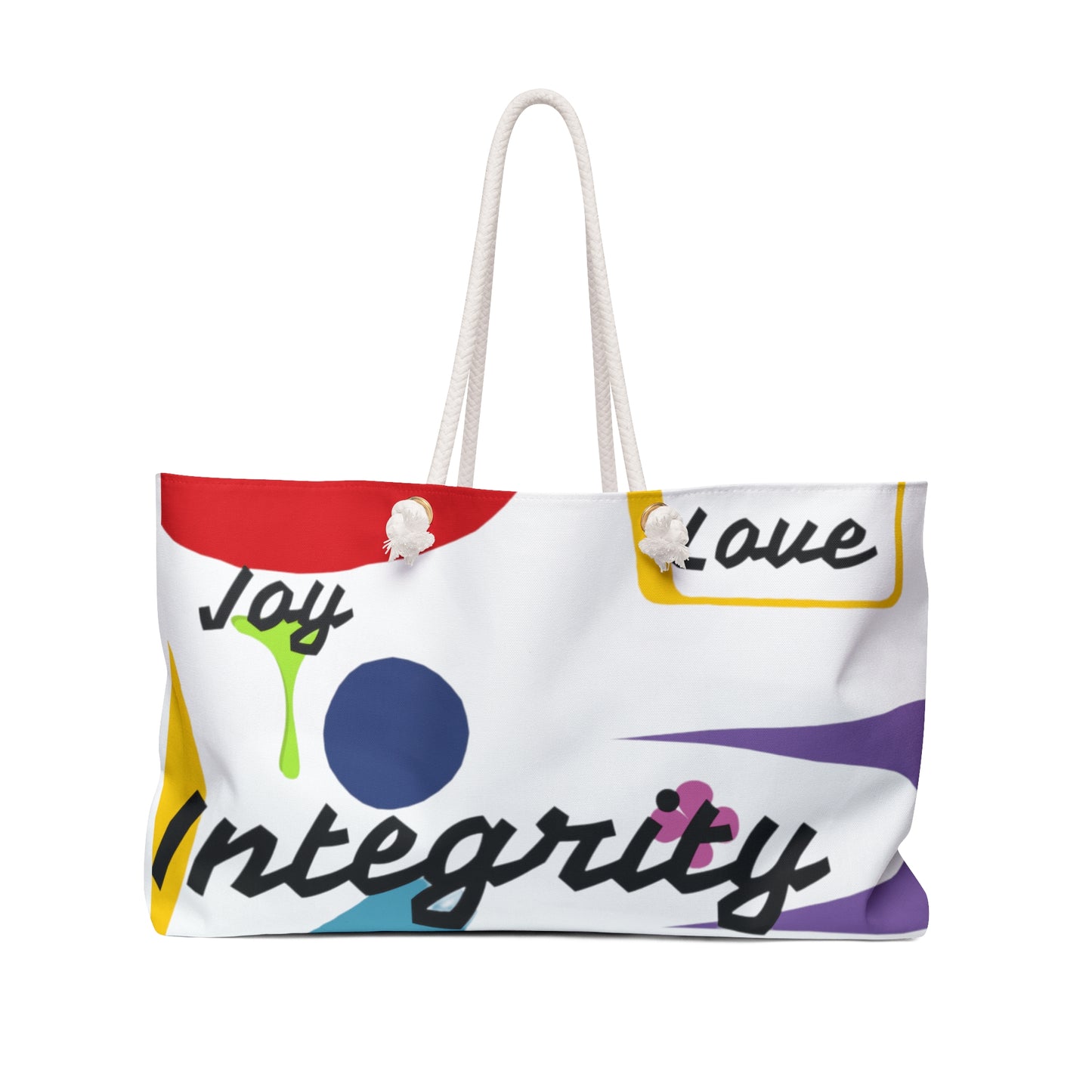 Integrity Love Joy Weekender Bag (white)