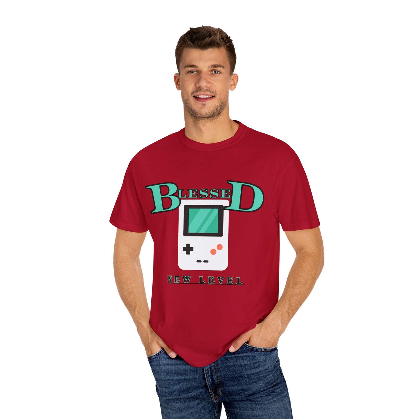 Blessed New Level Gameboy T-Shirt | Comfort Colors 1717 – Christian Graphic Tee