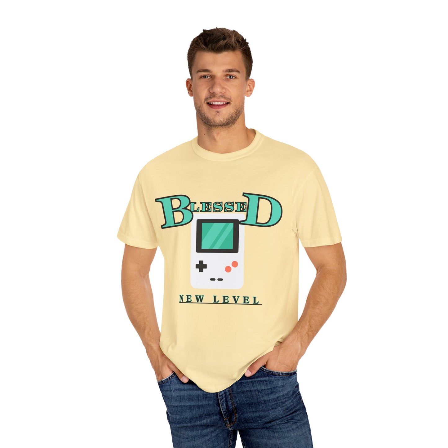 Blessed New Level Gameboy T-Shirt | Comfort Colors 1717 – Christian Graphic Tee