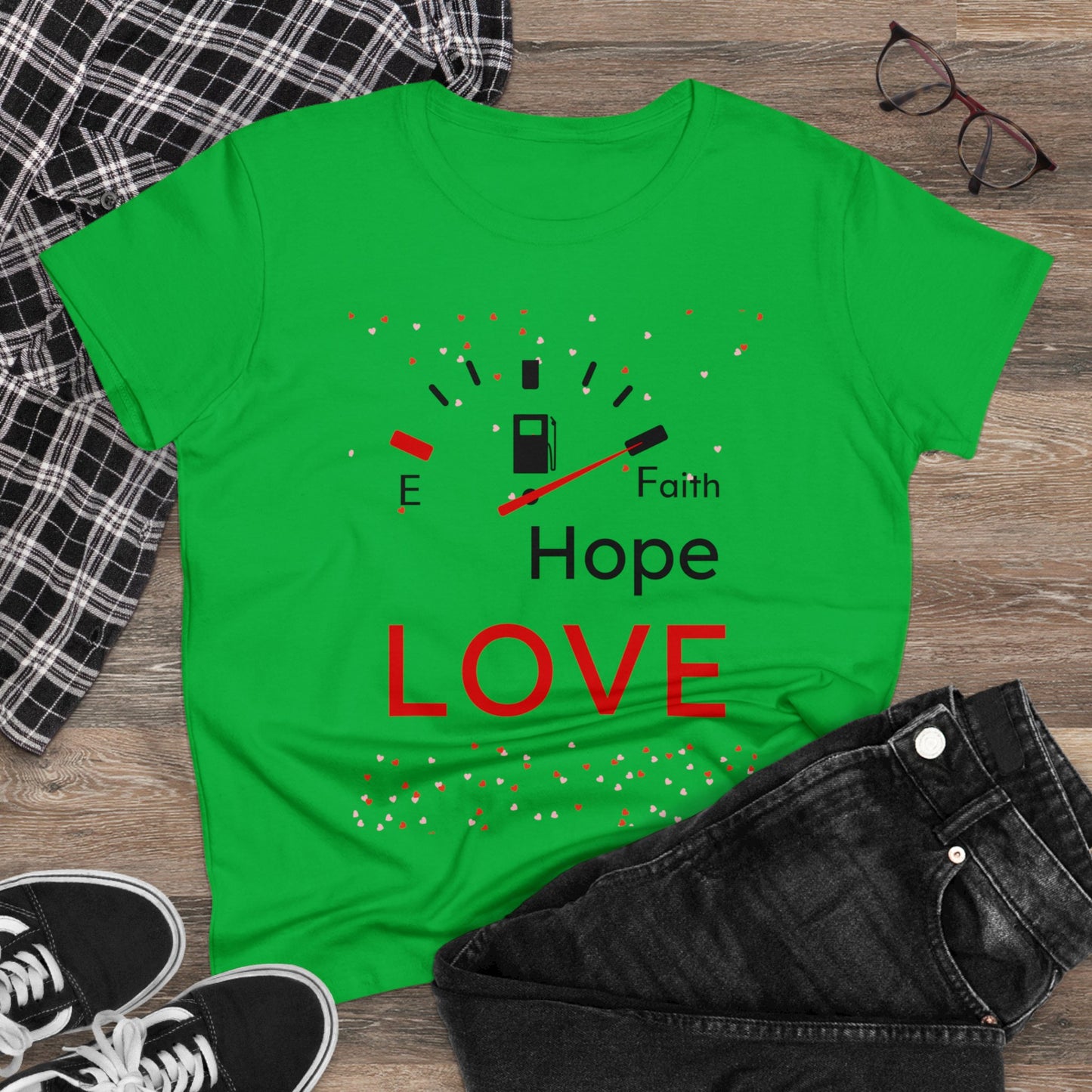 Faith Hope Love Fuel Women's Midweight Cotton Tee