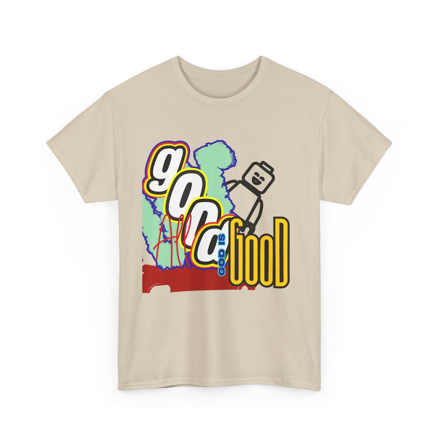 All Good God is Good" Lego Inspired T-Shirt - Fun and Creative Faith-Based Apparel