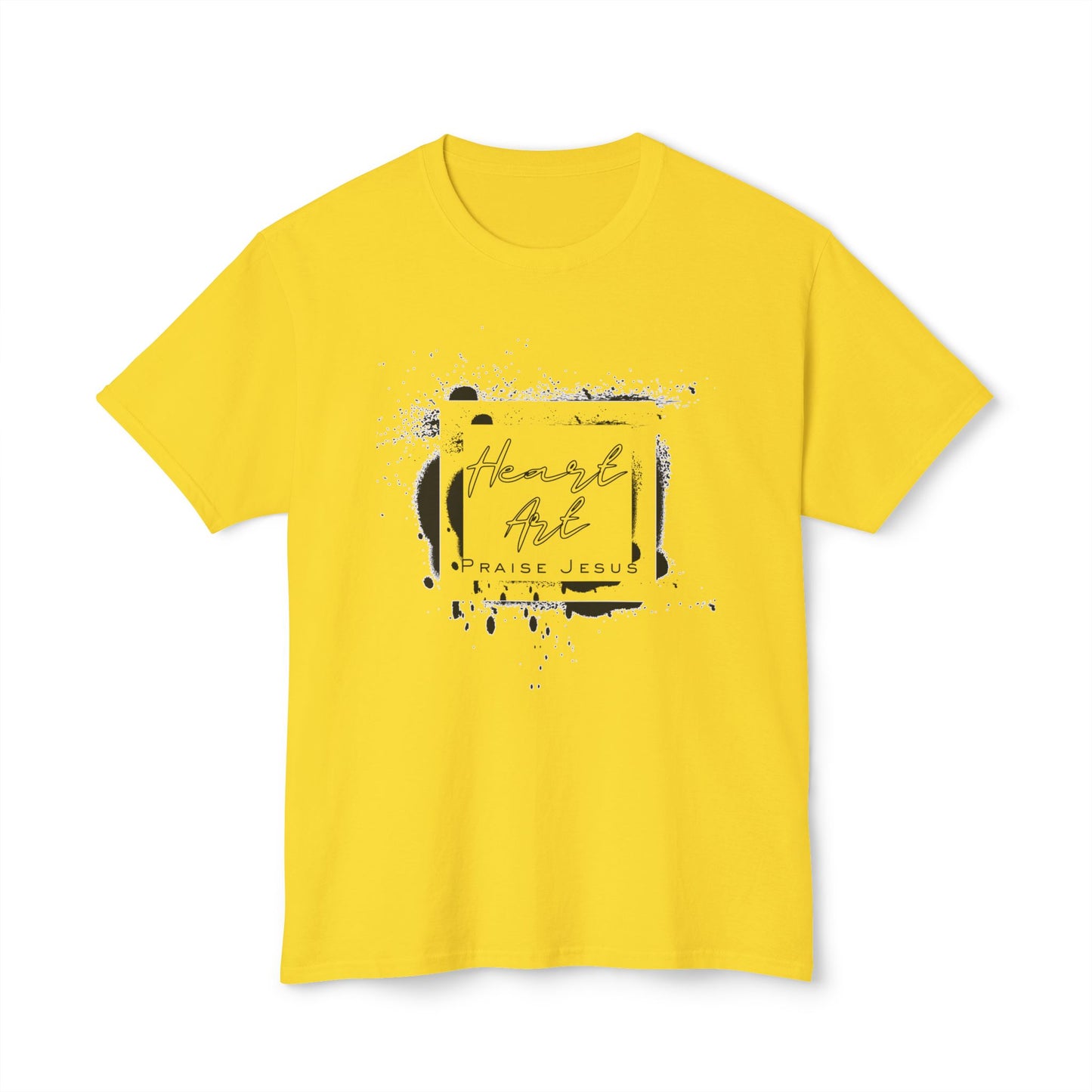 T-shirt with Abstract Squares and Heart Art Praise Jesus