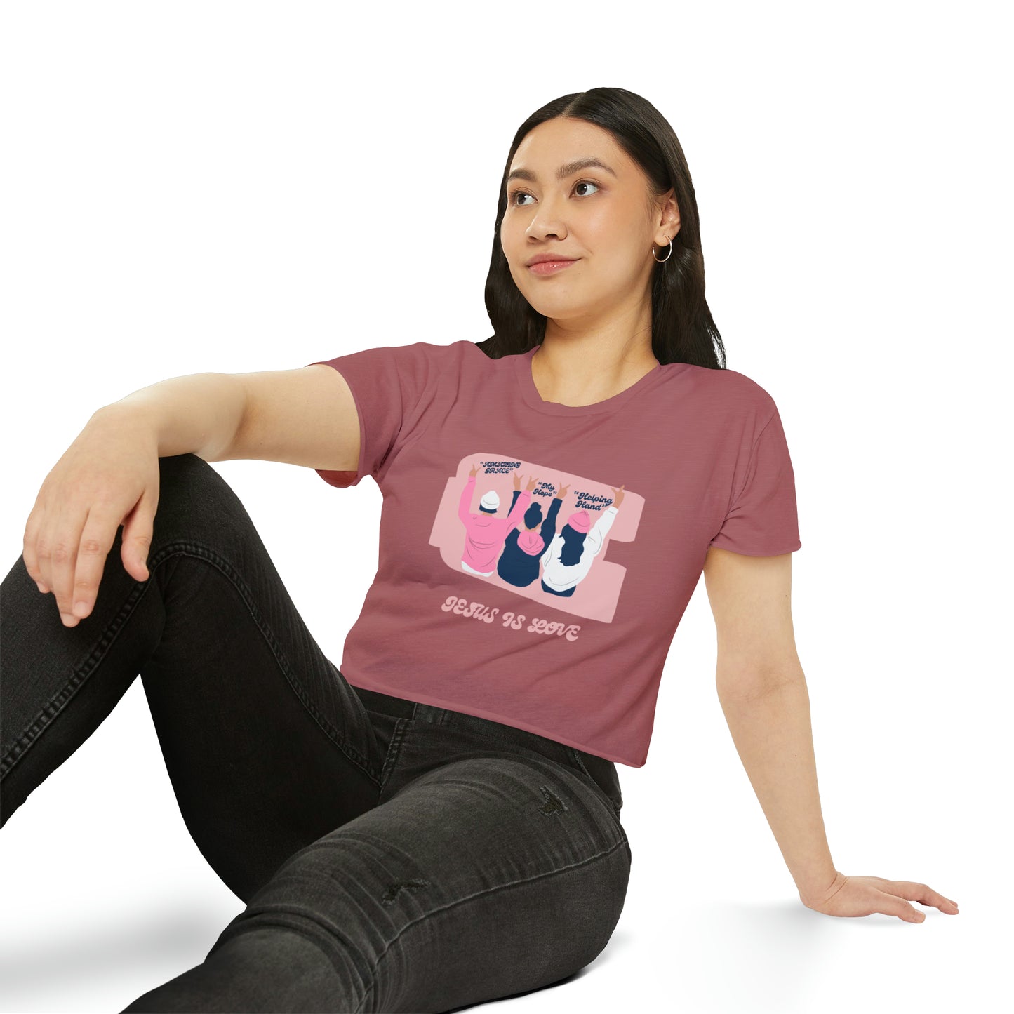 Jesus is Love Women's Festival Crop Top