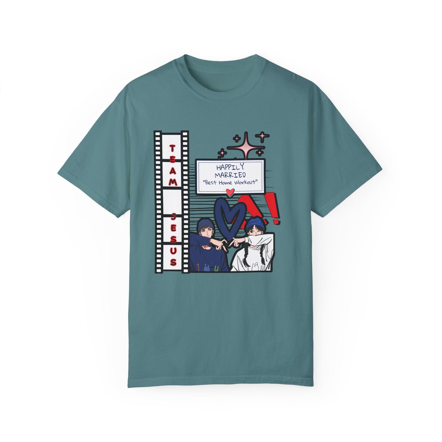 Home Gym Workout Happily Married Anime Love Team Jesus Tee Shirt