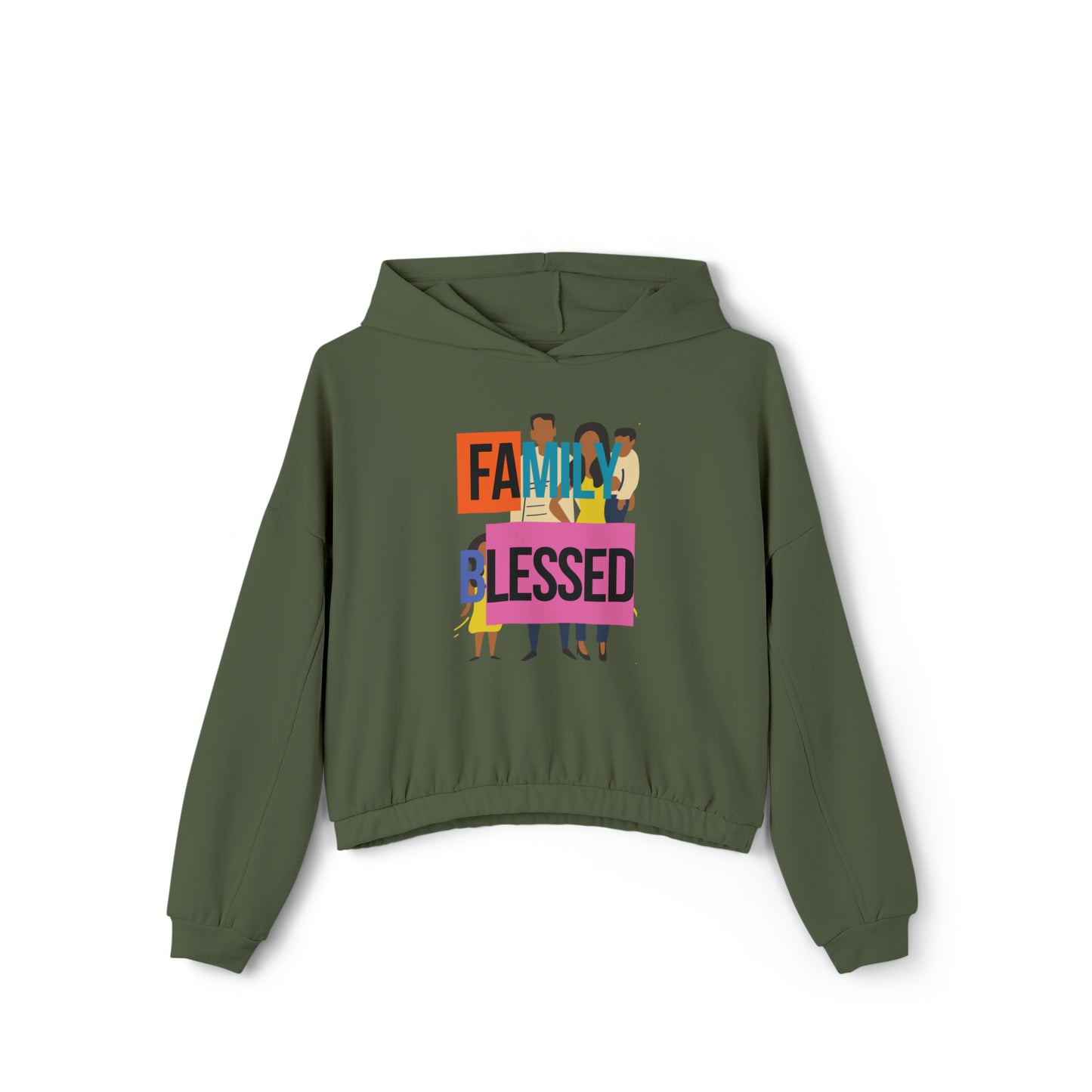 Togetherness unity family blessed love support strength family blessed bond love us together Family Blessed Women's Cinched Bottom Hoodie