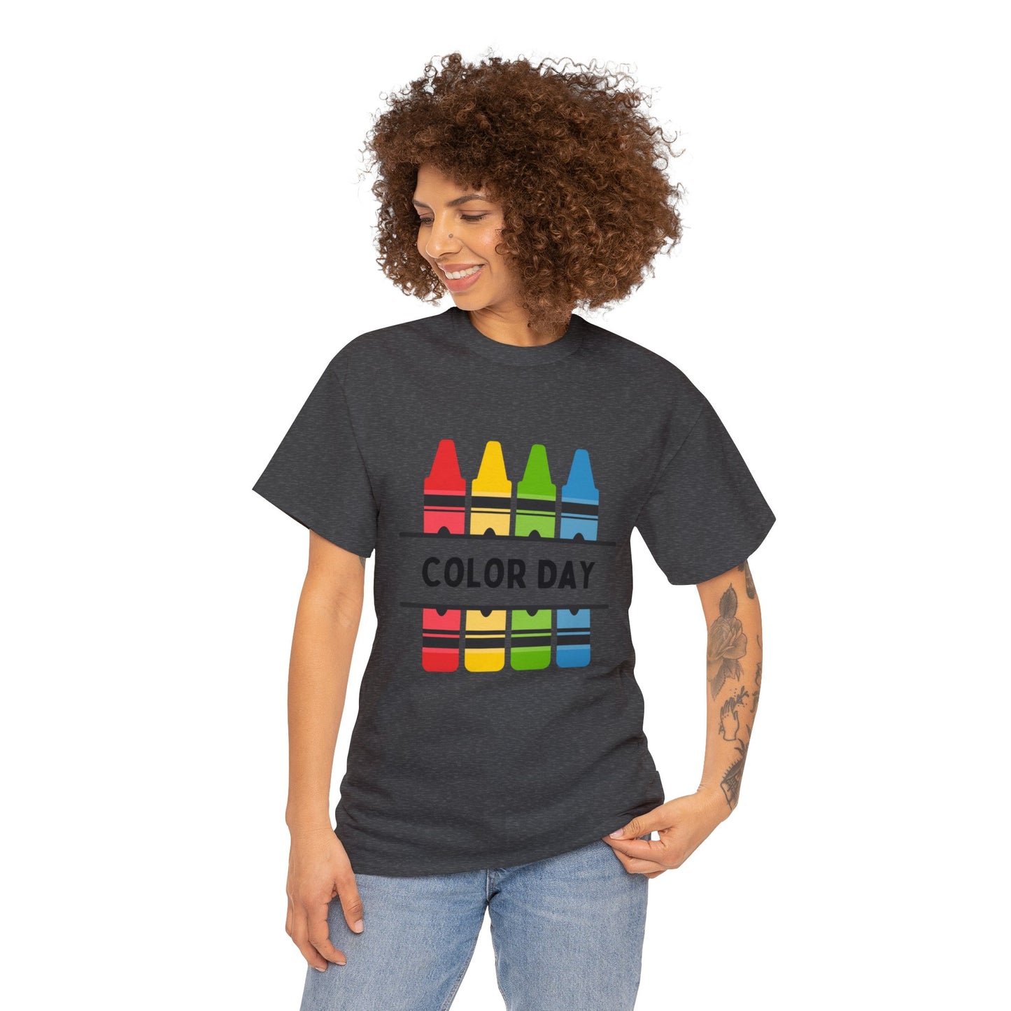 Color Day Unisex Heavy Cotton Tee Inspire Learning and Fun for Teachers and Children