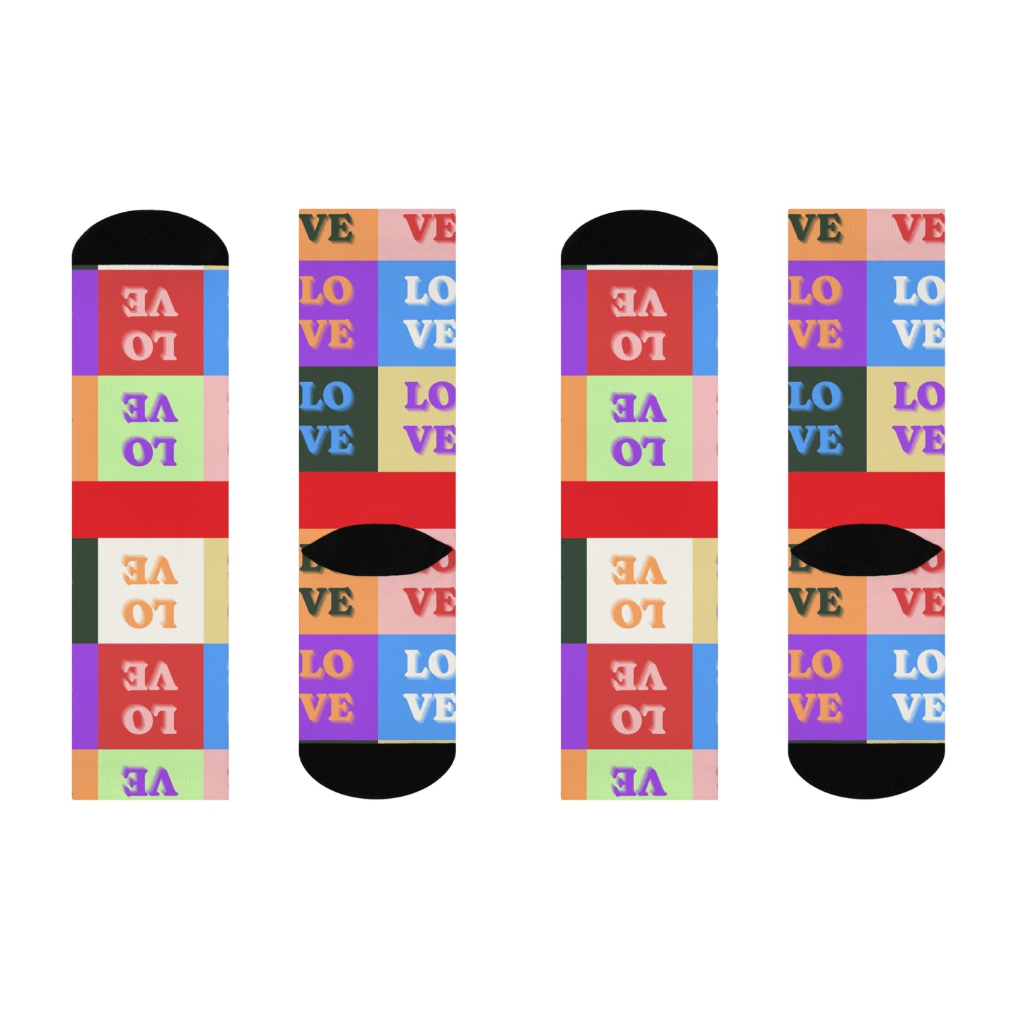 All Over Love Cushioned Crew Socks