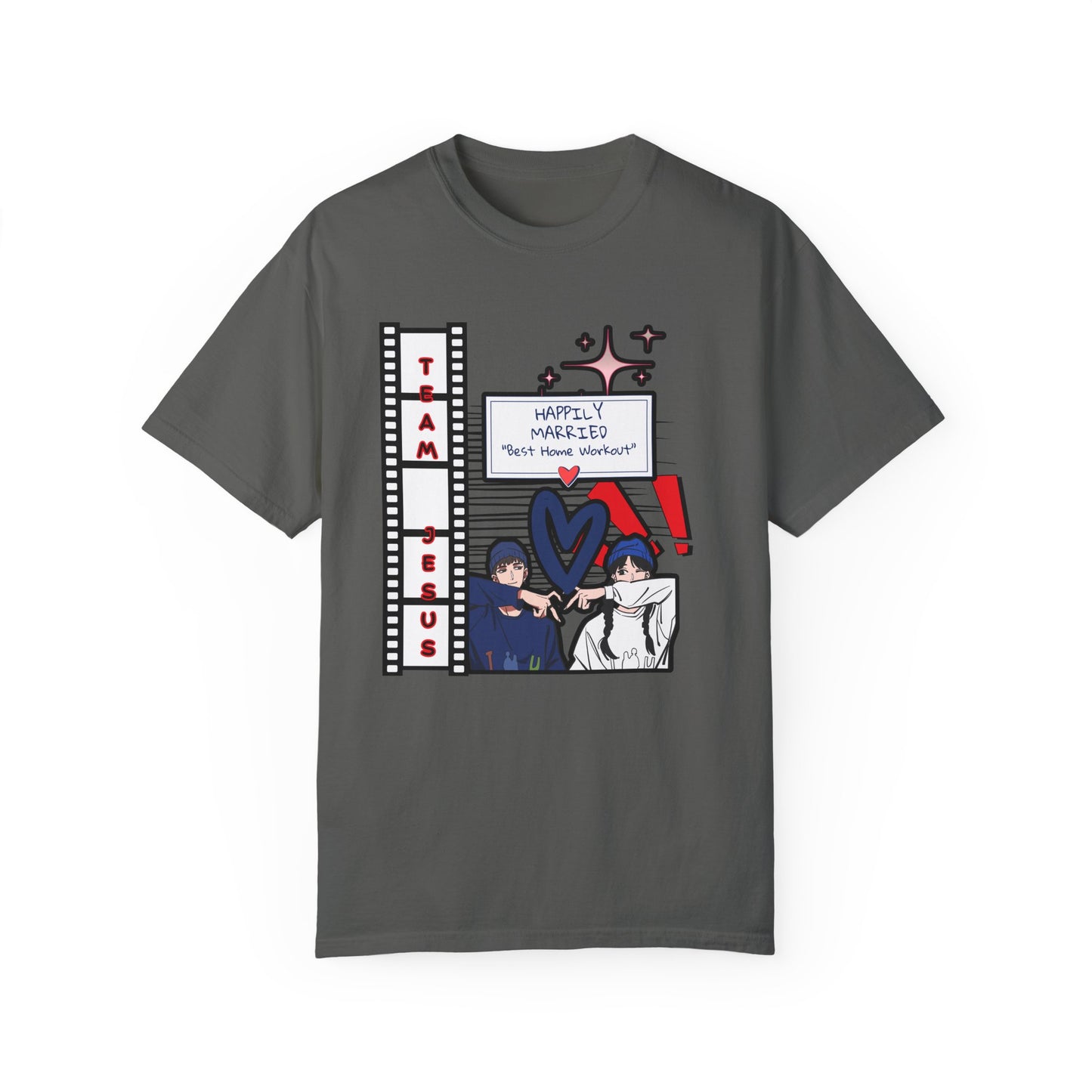 Home Gym Workout Happily Married Anime Love Team Jesus Tee Shirt
